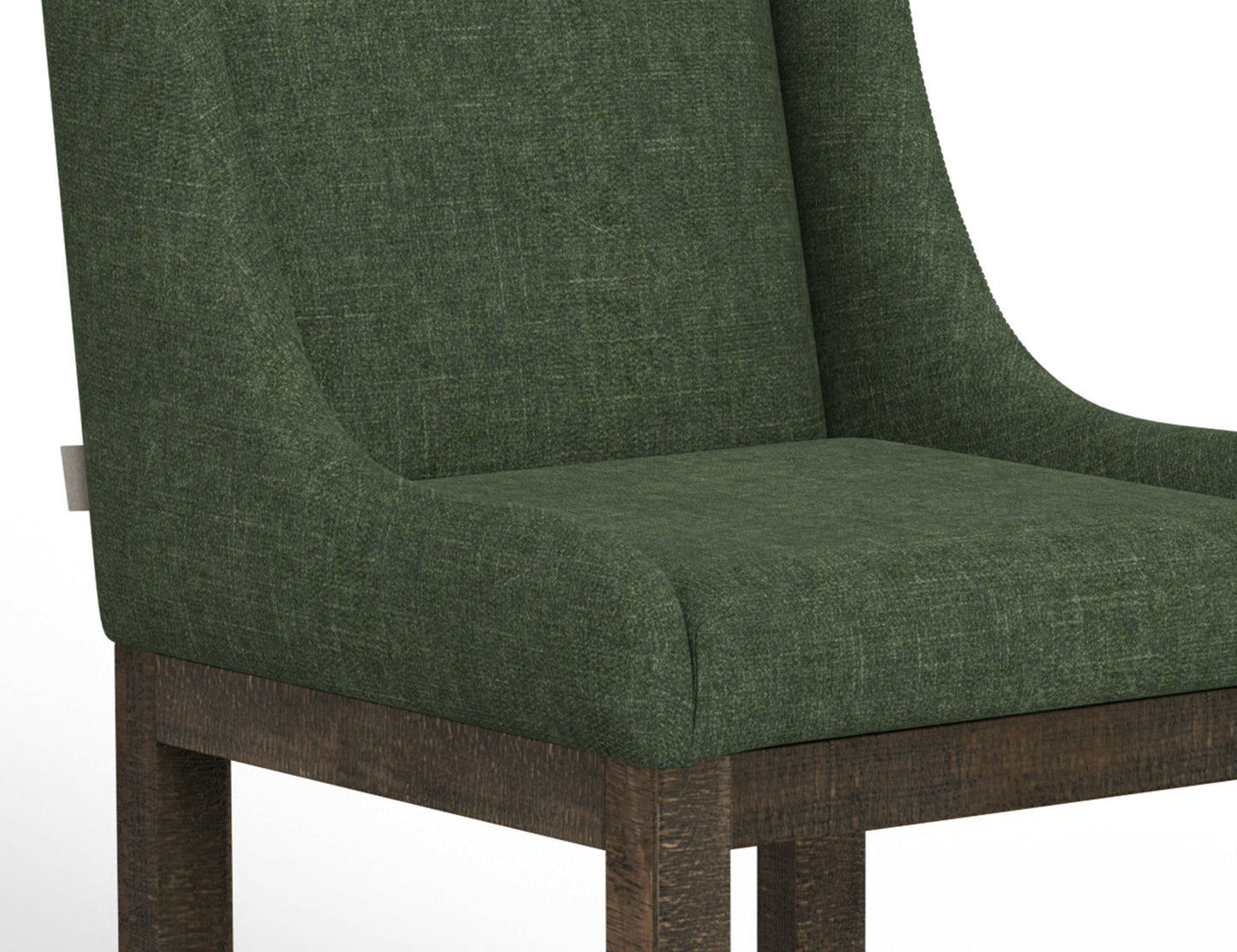 Wooden Frame & Base, 30" Upholstered Barstool - Olive Green