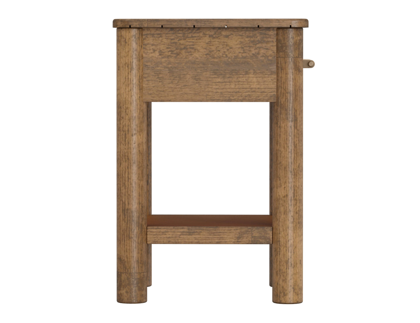 1 Drawer Chairside Table - Towny Brown