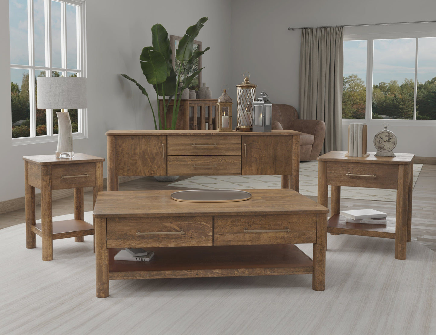 1 Drawer End Table - Towny Brown