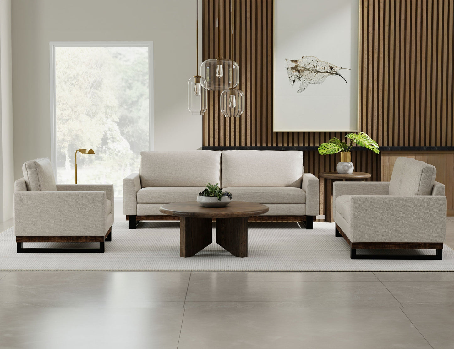Metal & Wood Base, Sofa - Agreeable Gray