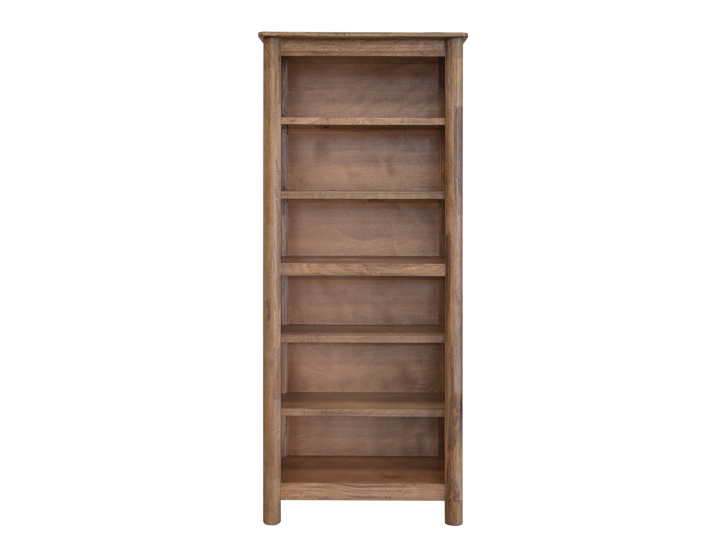 6 Wooden Shelves Bookcase - Towny Brown