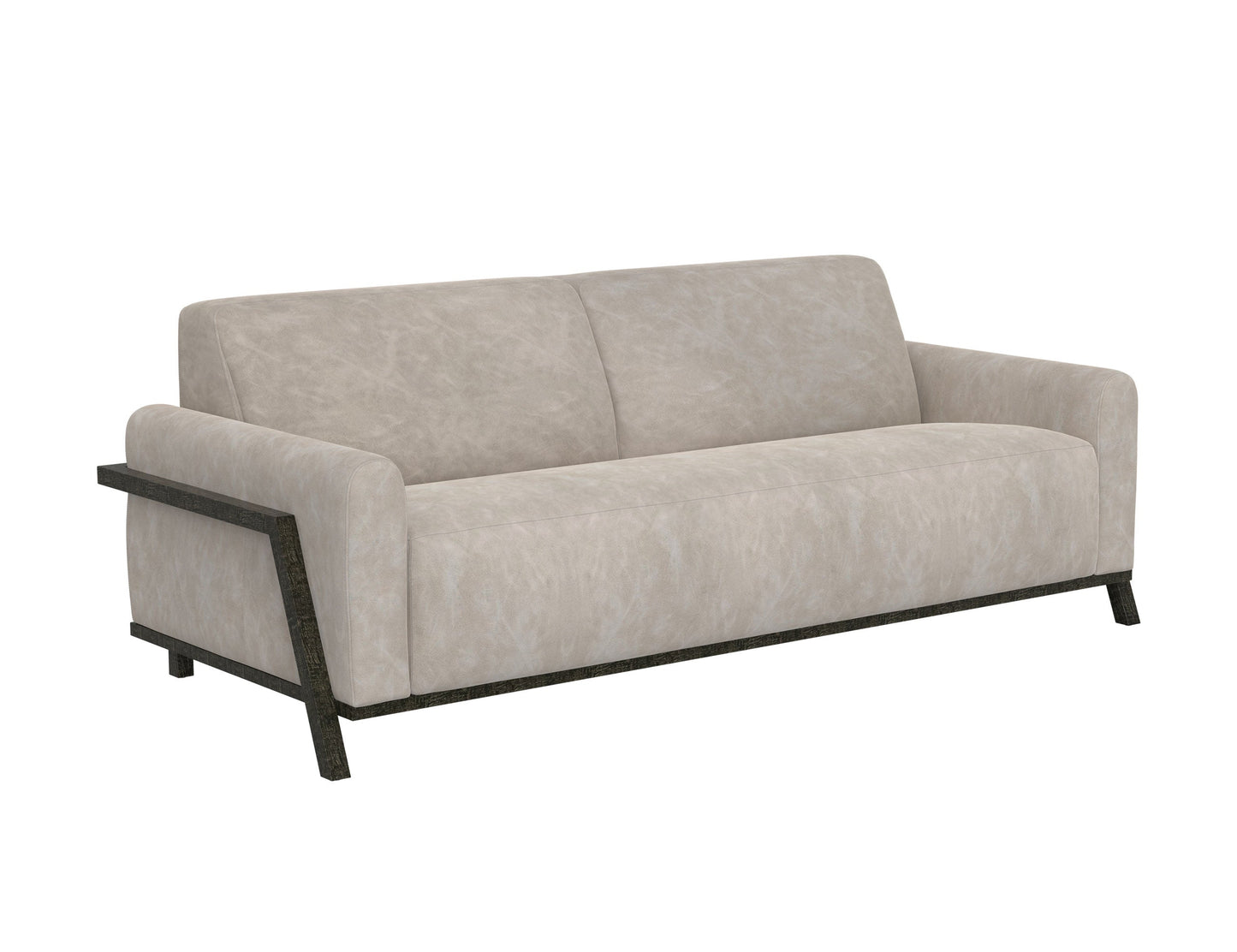 Wooden Frame & Base, Sofa - Ivory