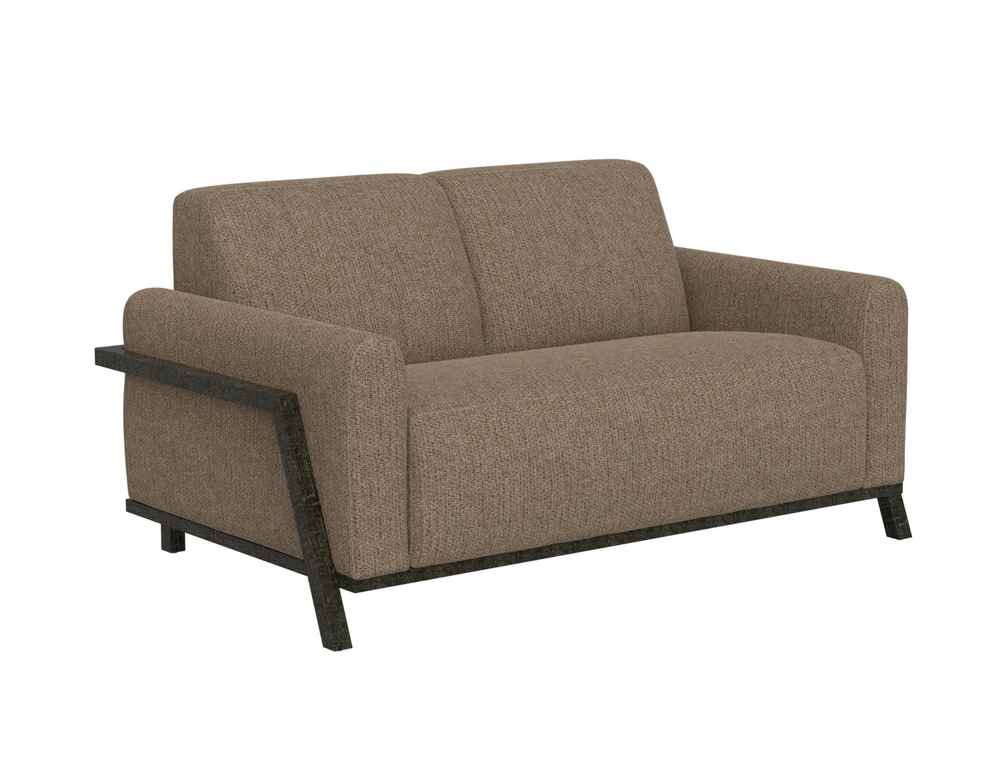 Wooden Frame & Base, Loveseat - Brown Camel