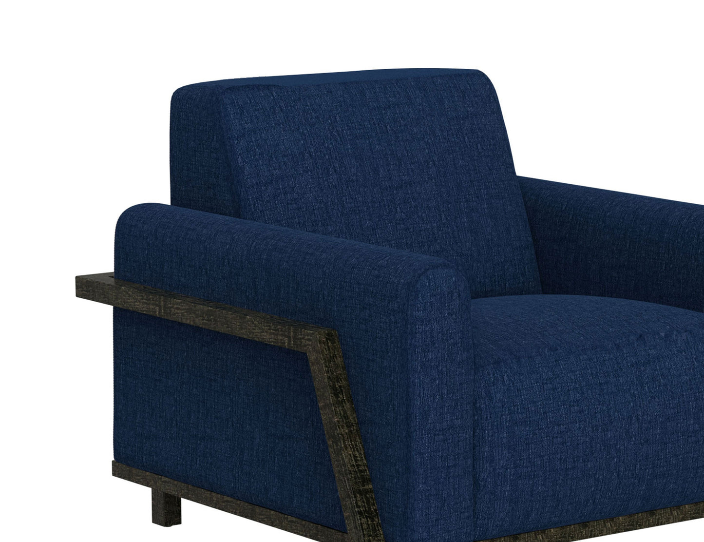 Wooden Frame & Base, Loveseat - Midnight Blue