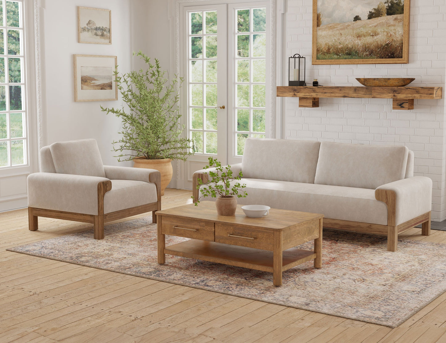 Wooden Frame & Base, Armchair - Ivpry
