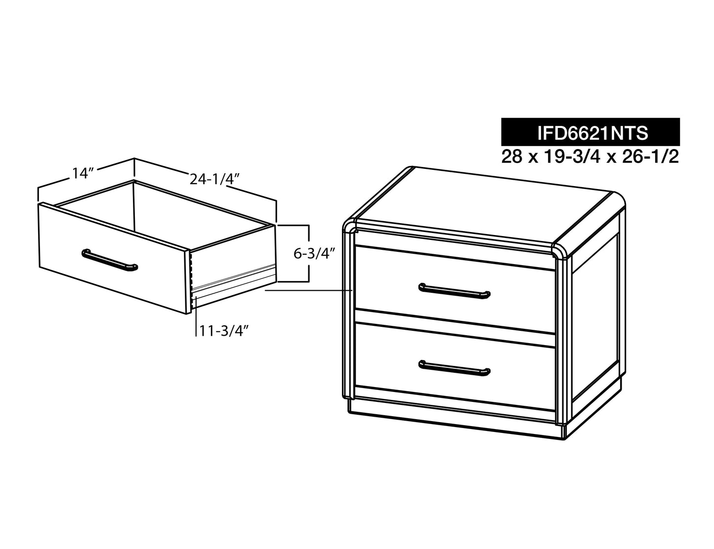 2 Drawer Nightstand - Mezquite Brown