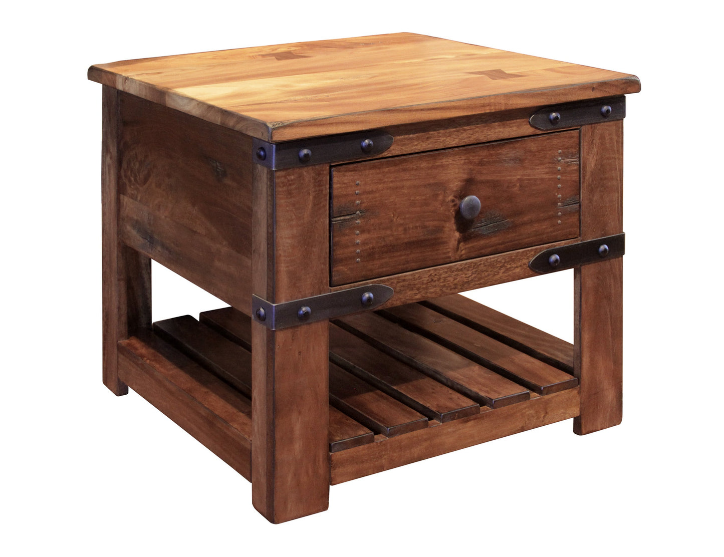 1 Drawer End Table - Cinnamon Brown