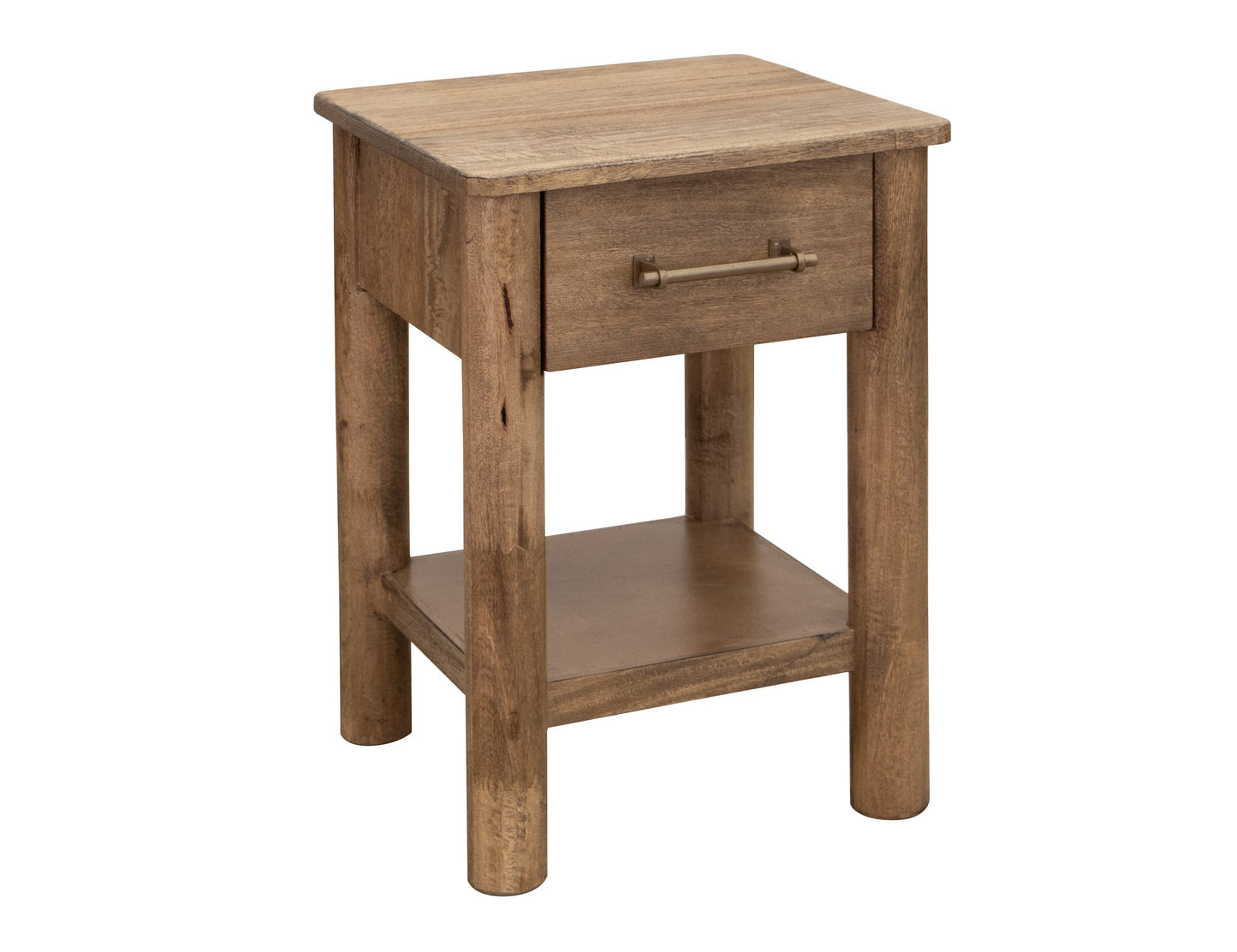 1 Drawer Chairside Table - Towny Brown