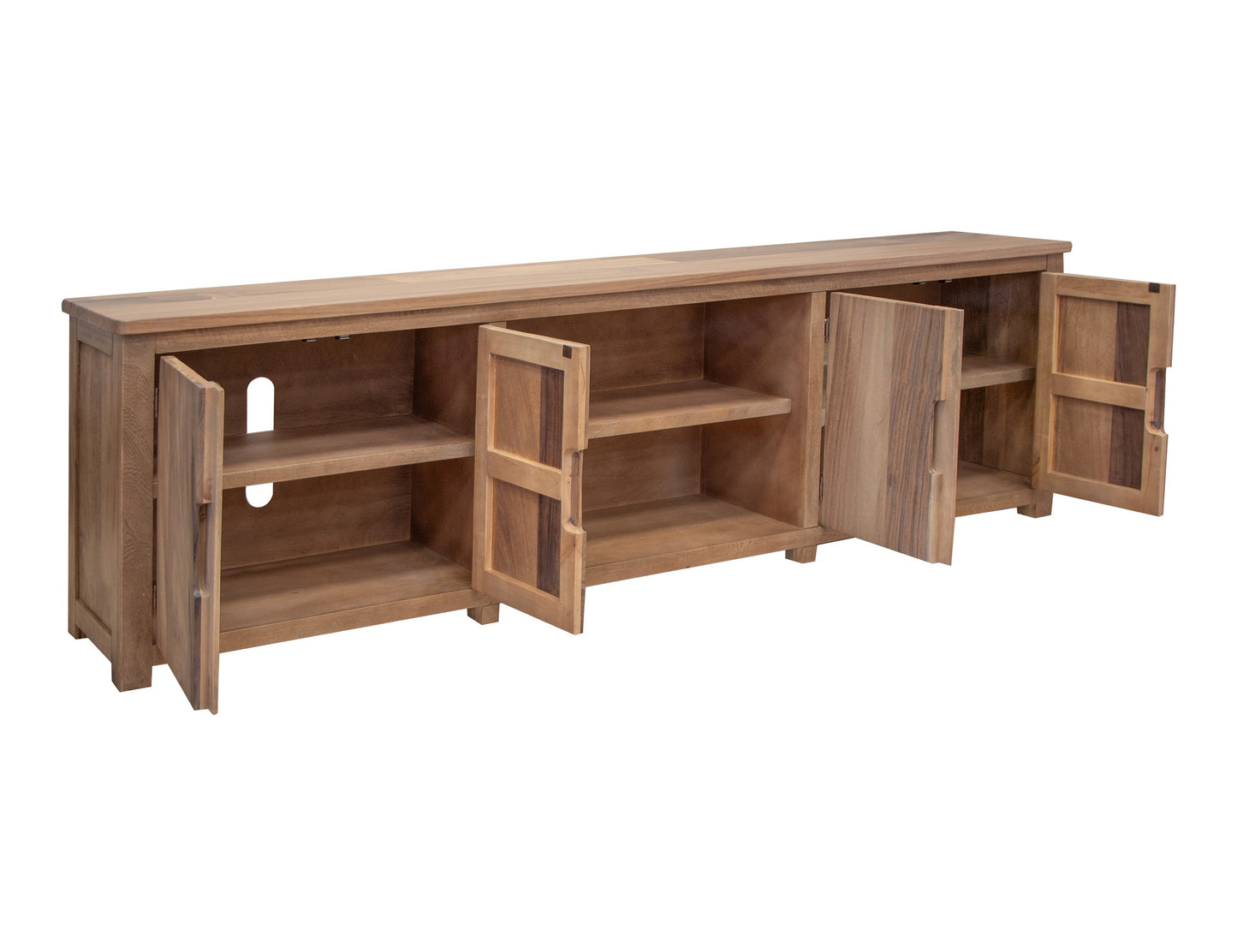 4 Door 93" TV Stand - Brown Cappuccino