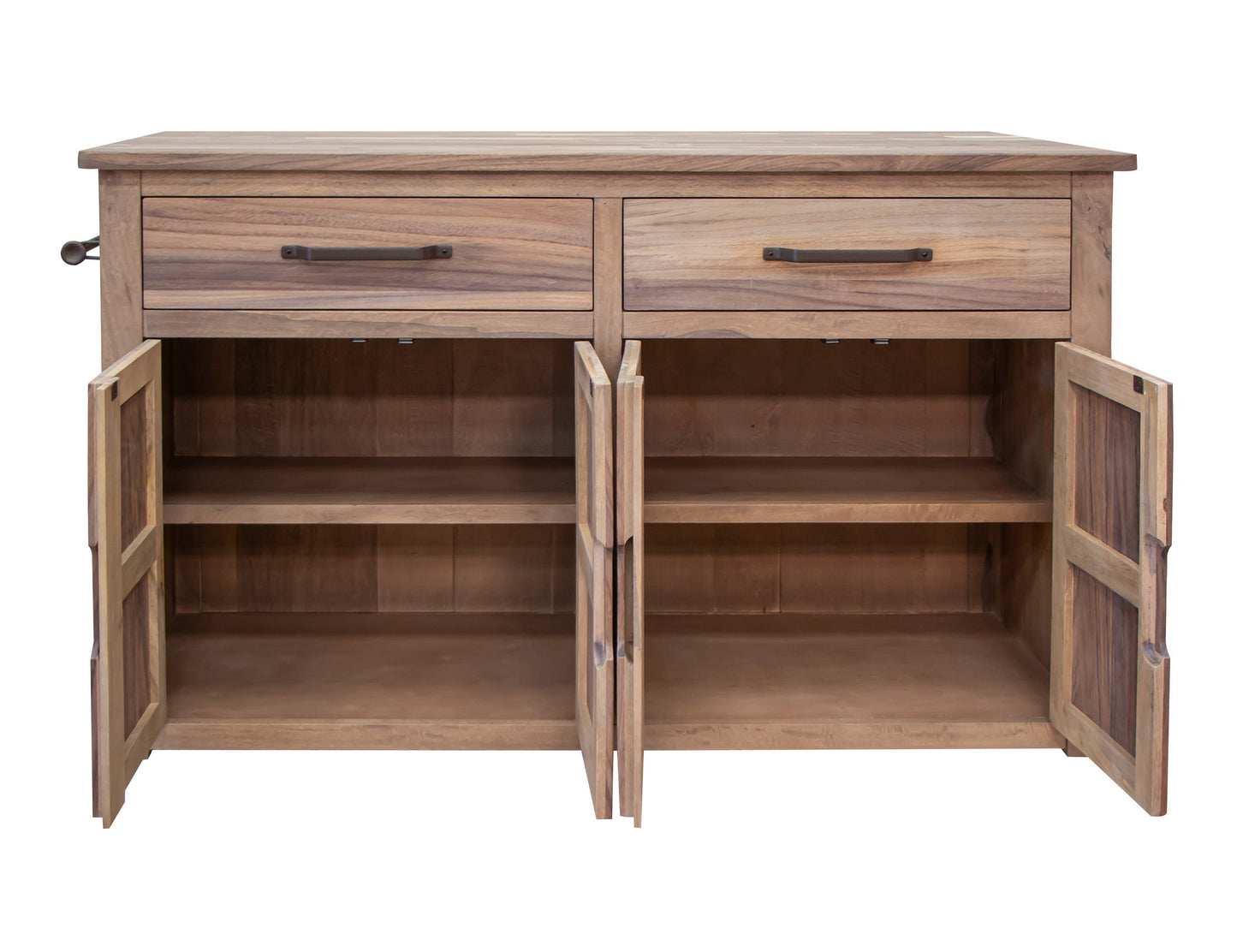 4 Door 2 Drawer Kitchen Island - Brown cappuccino
