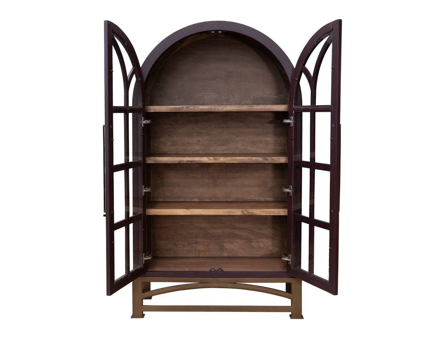 2 Glass Door Cabinet - Merlot Red