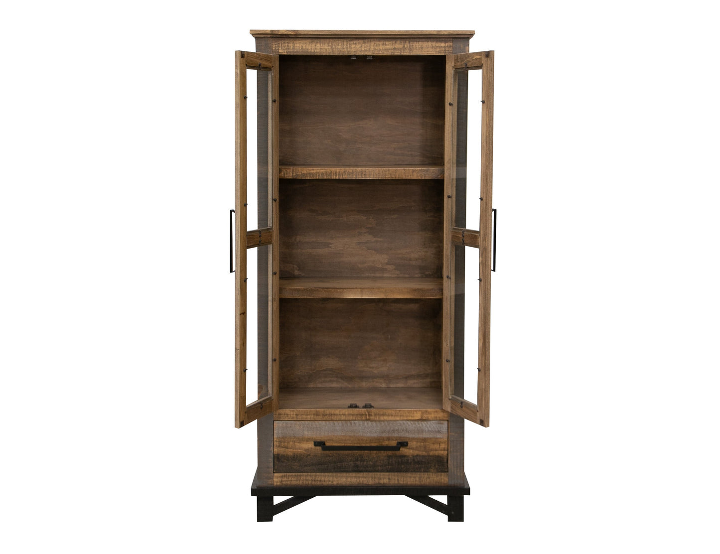 1 Drawer, 2 Doors Cabinet - Two tone Gray & Brown