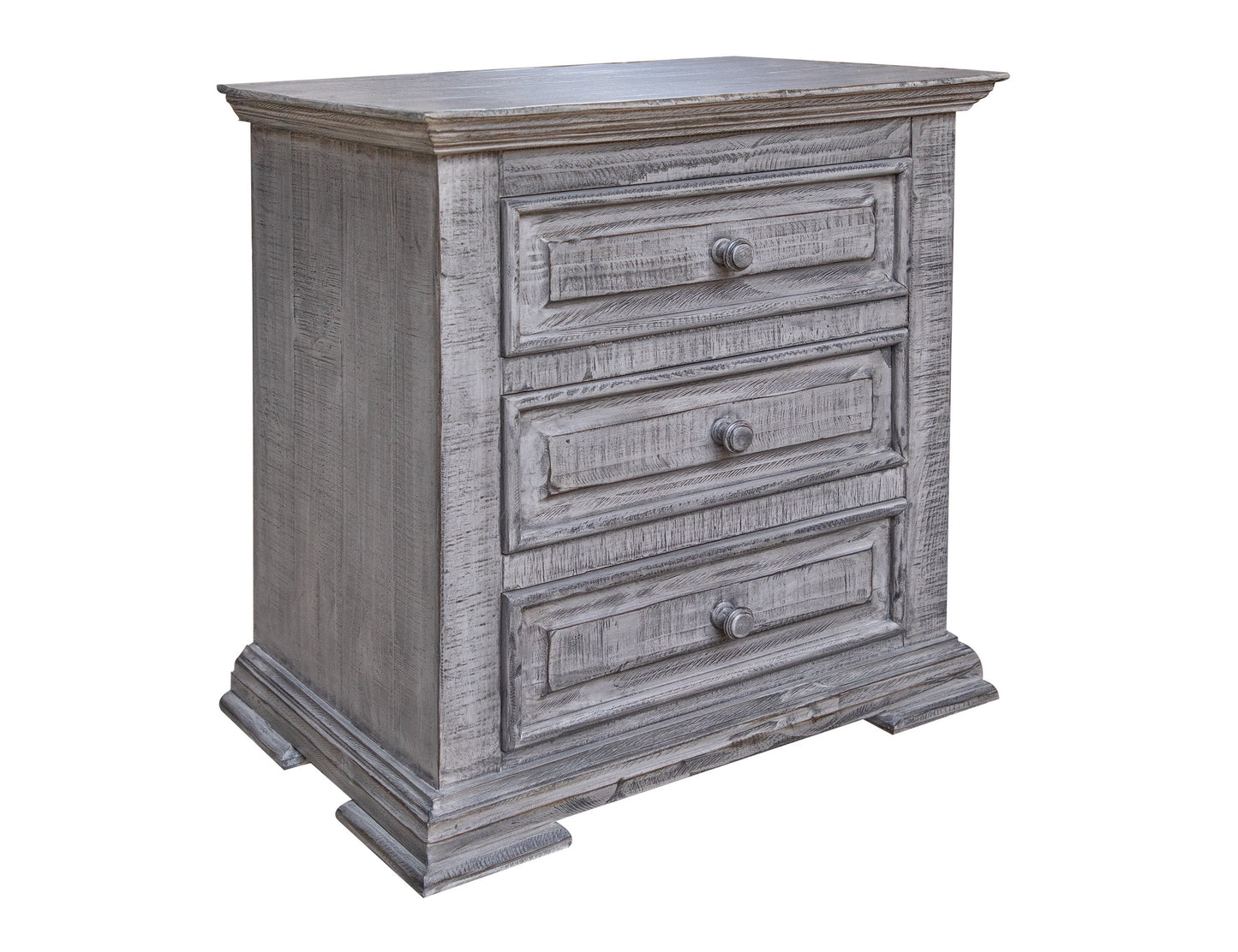 3 Drawer Nightstand - Distressed Gray