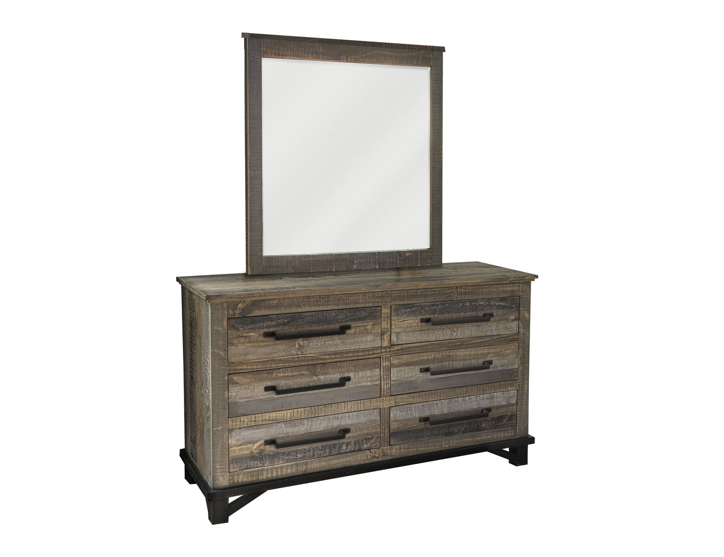 Mirror - Two Tone Gray & Brown