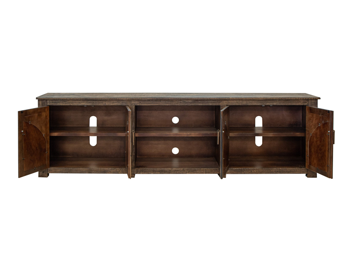 4 Copper-Paneled TV Stand - Charred Brown