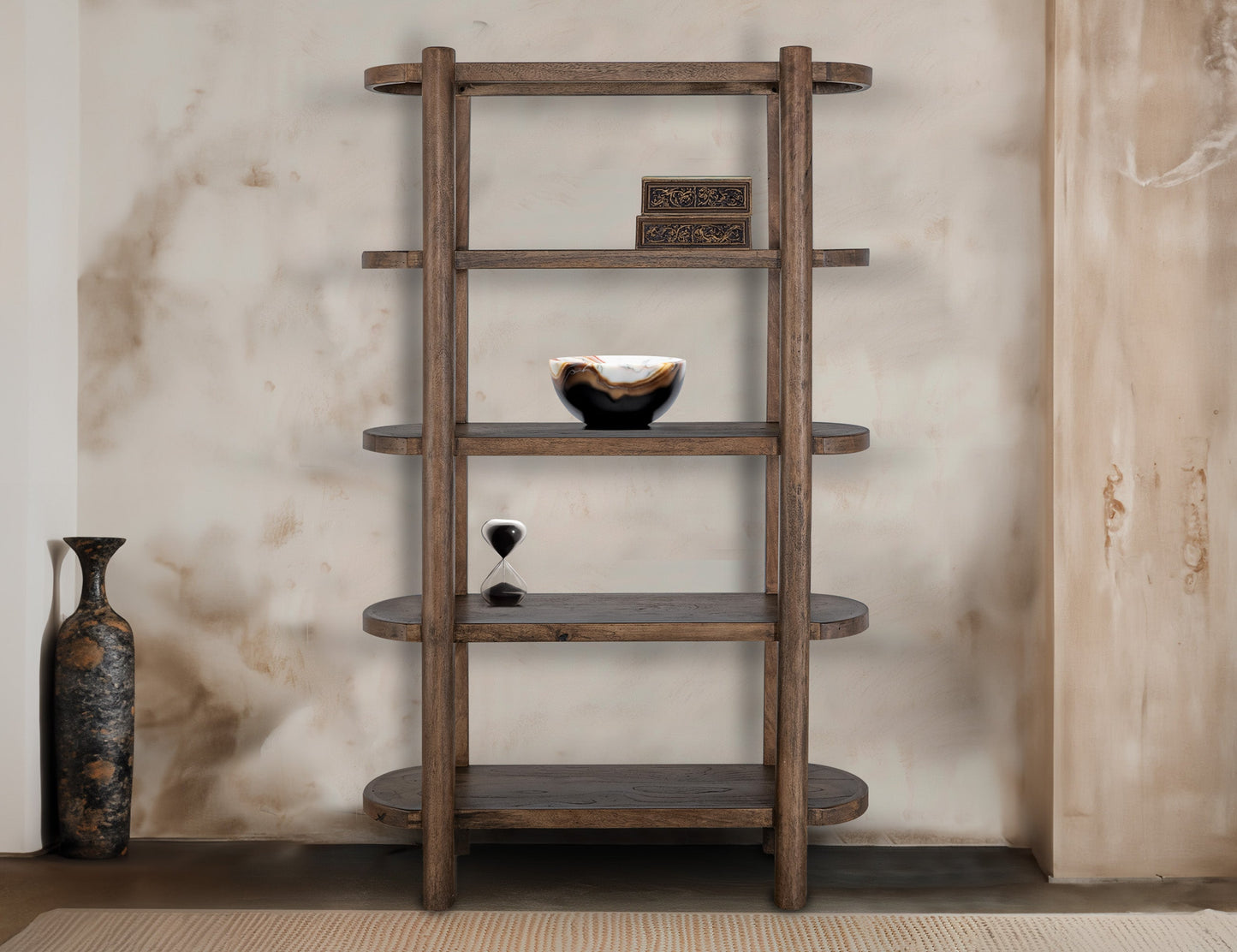 4 Shelves, Bookcase - Almond And Barrel Brown
