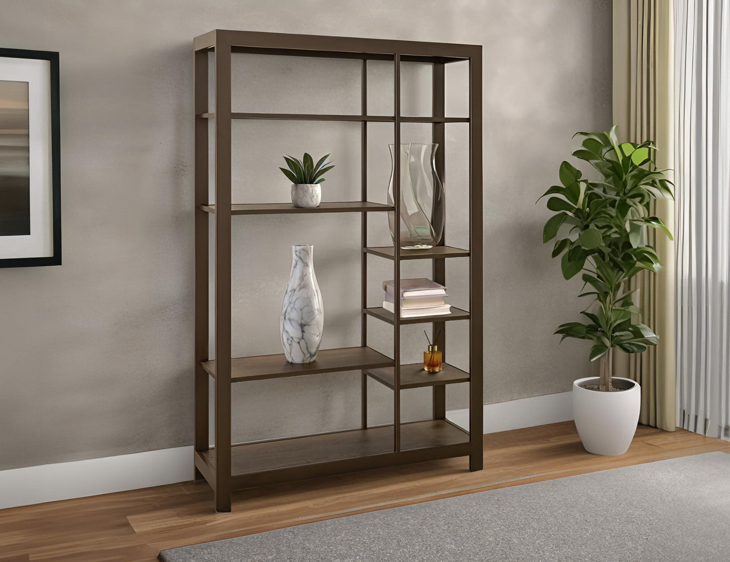 7 Shelves, Bookcase - Warm Brown