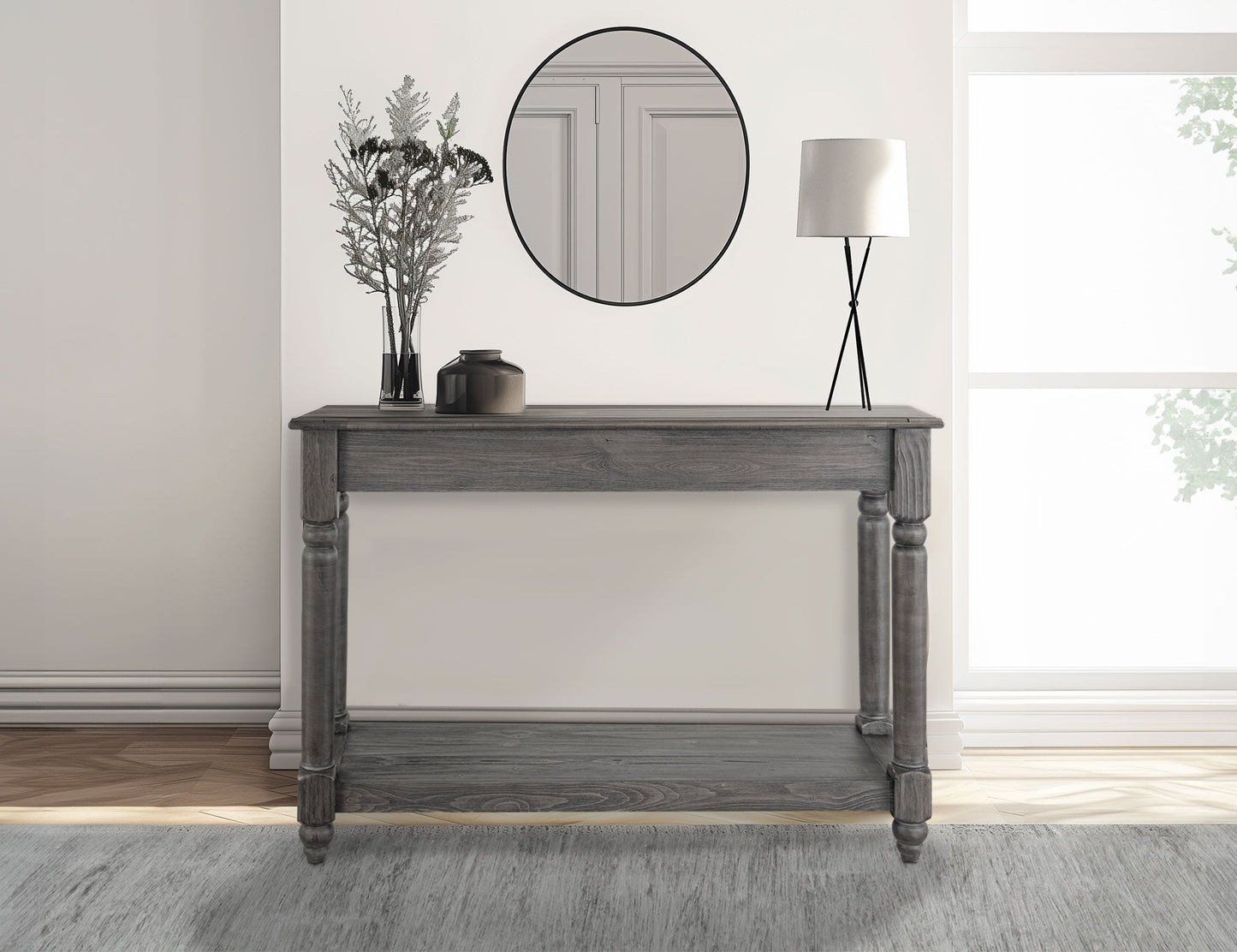 1 Shelf, Sofa Table - Charcoal Black