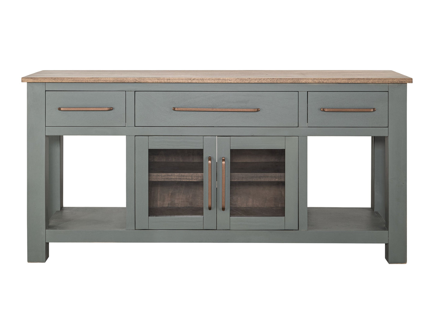 3 Drawer & 2 Door, Console - Coastal Plain Green