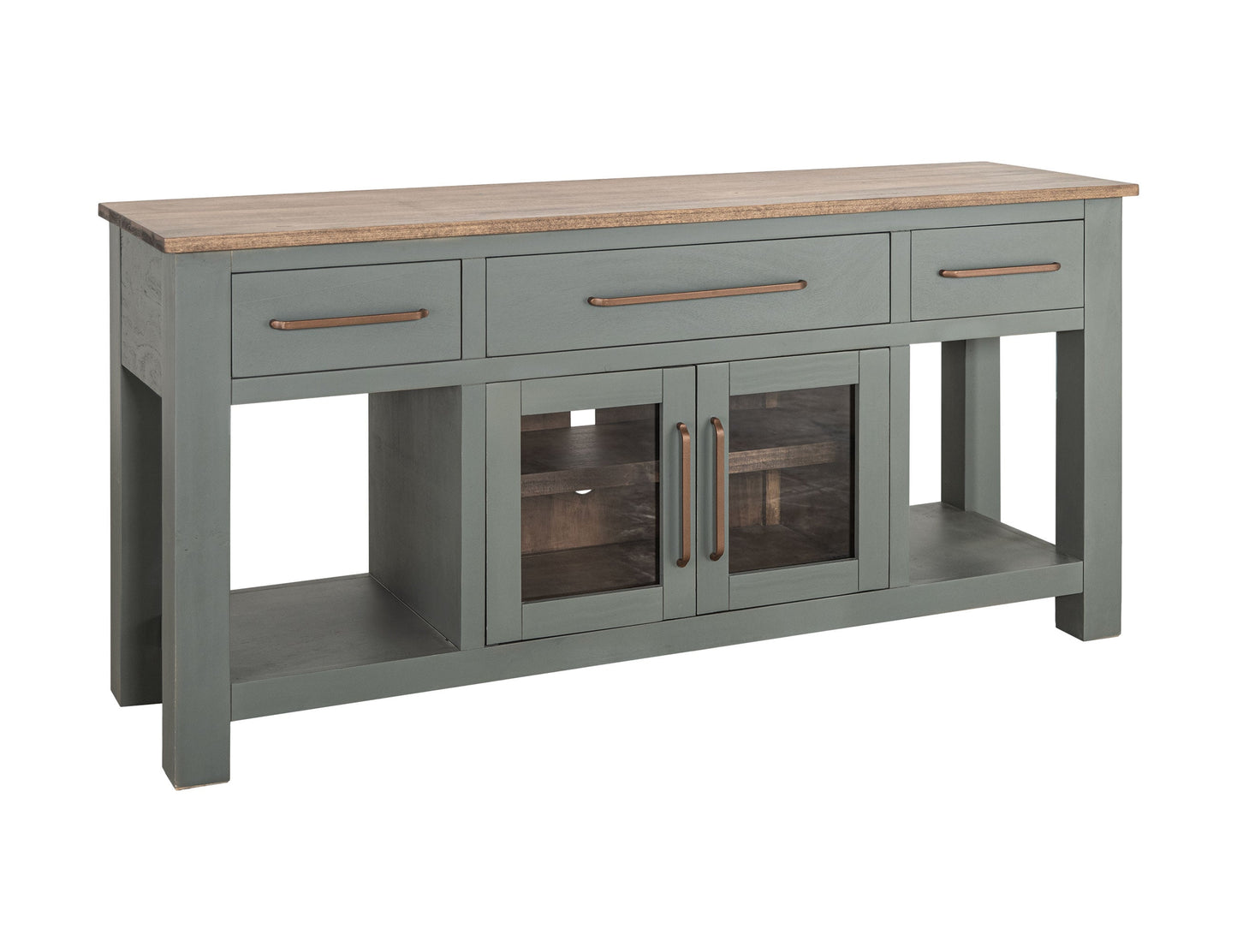 3 Drawer & 2 Door, Console - Coastal Plain Green