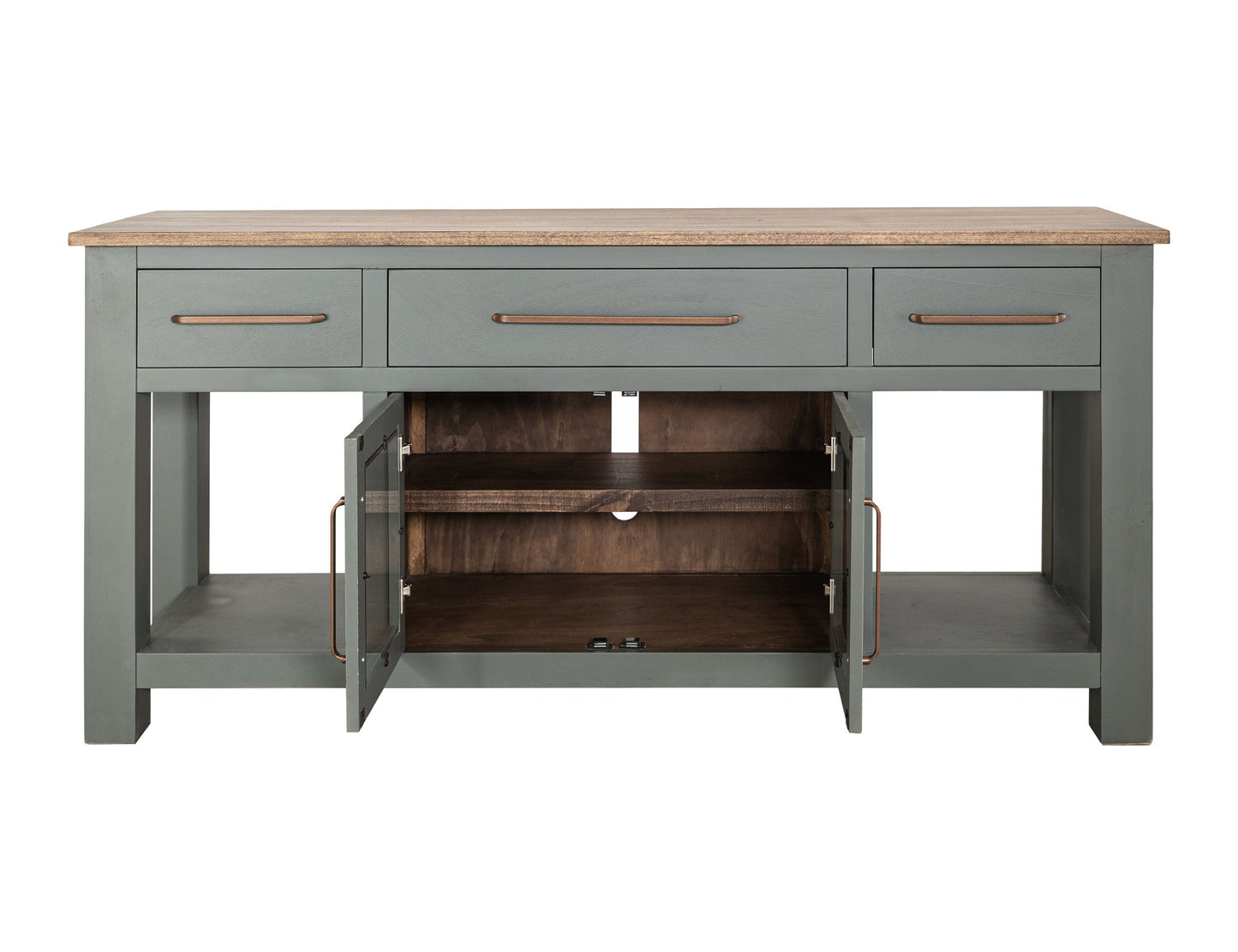 3 Drawer & 2 Door, Console - Coastal Plain Green