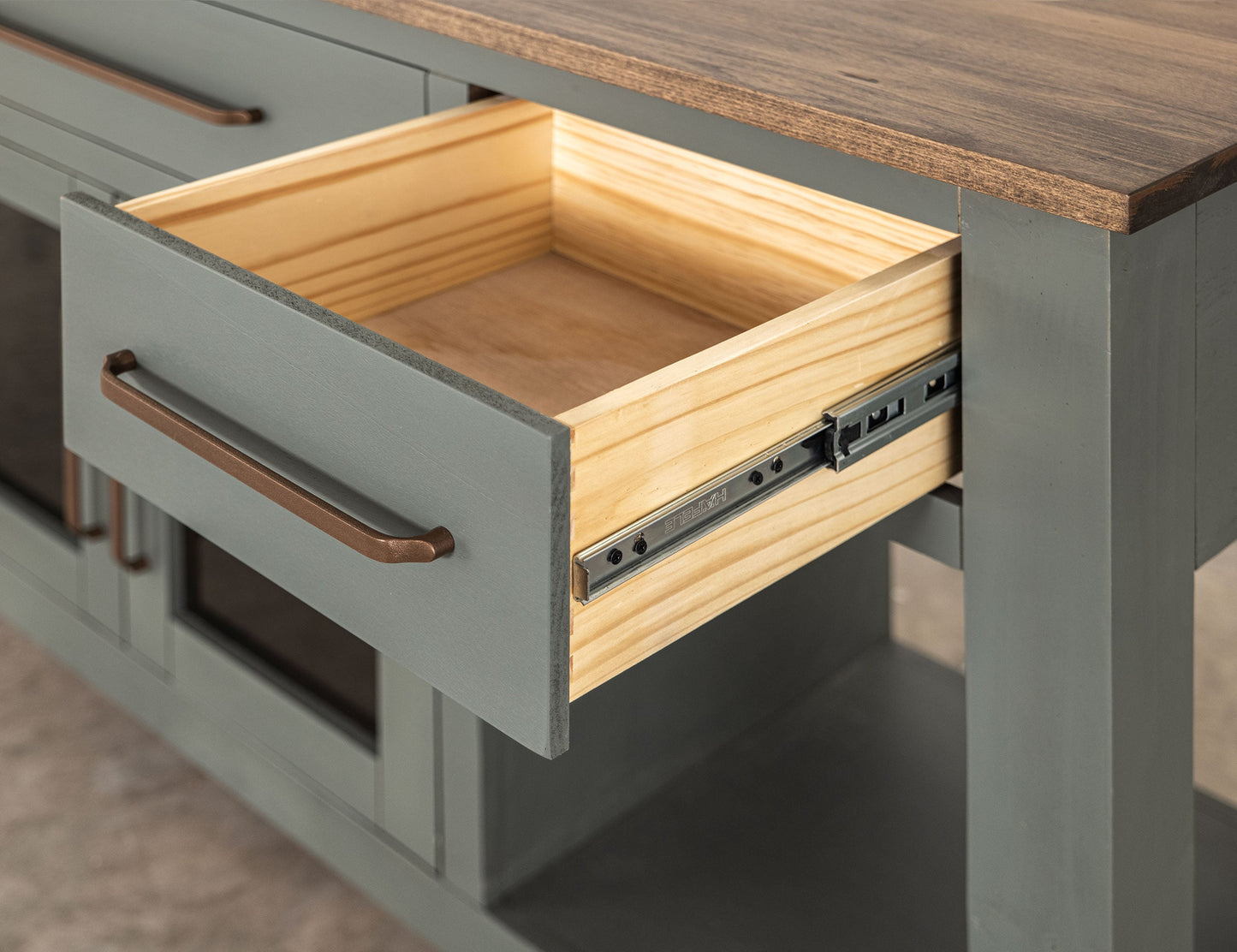 3 Drawer & 2 Door, Console - Coastal Plain Green