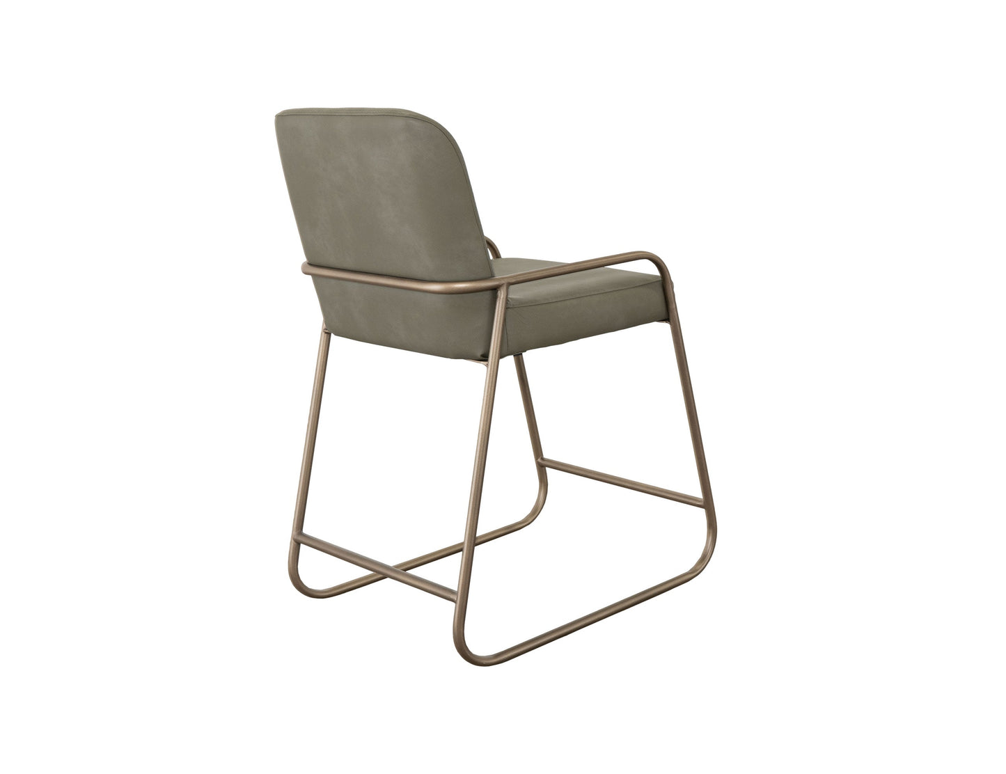 Wooden Frame & Metal Base, 24" Upholstered Barstool - Moss Green