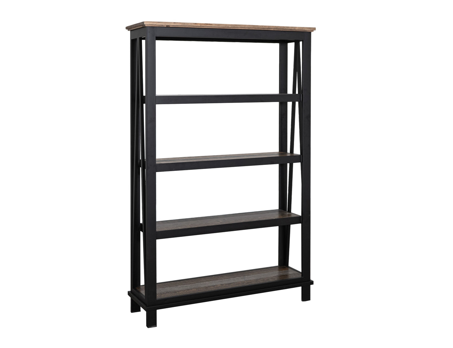 4 Shelves, Bookcase - Two Tone Gray & Brown