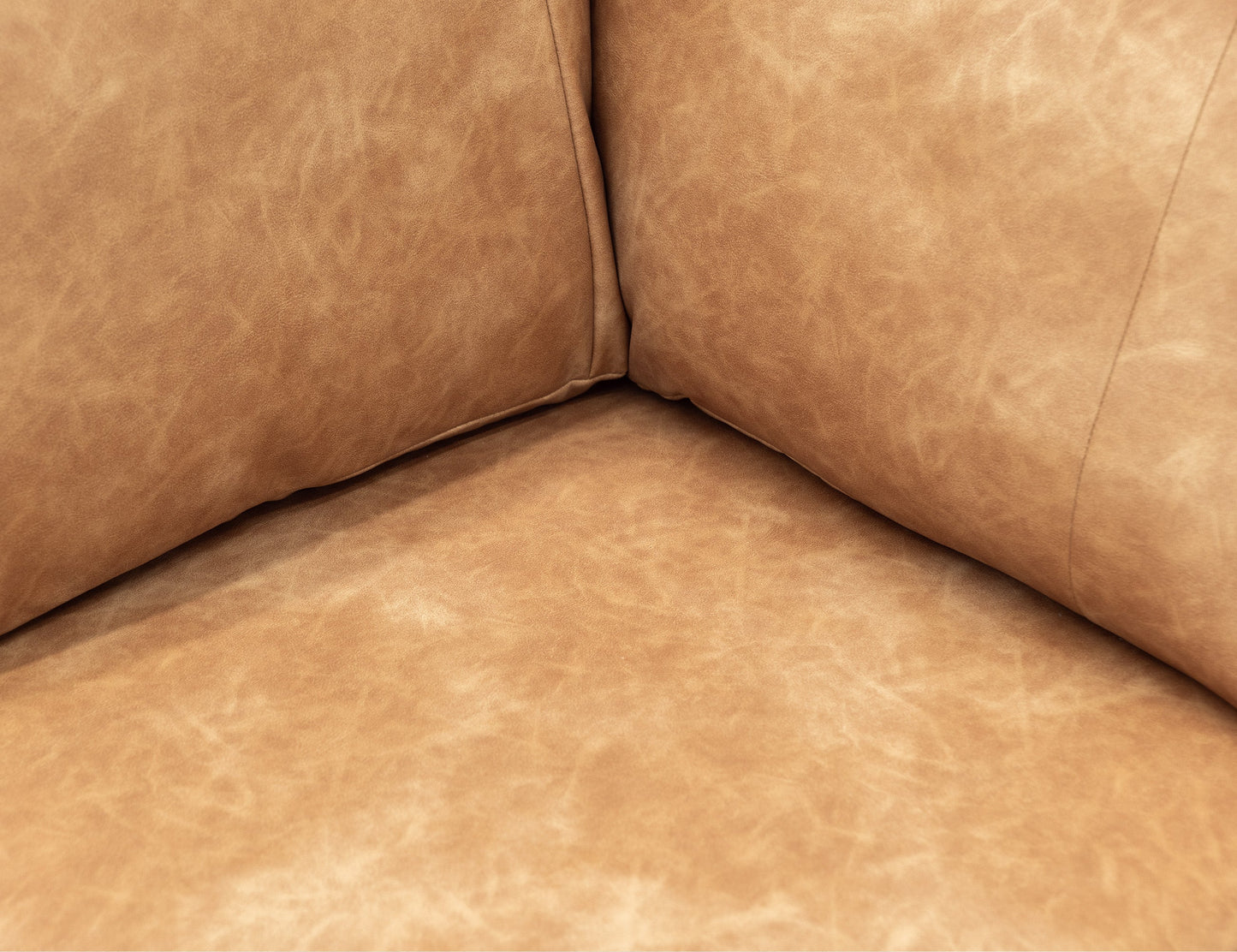 Wooden Frame & Base, Upholstered Square Ottoman - Camel