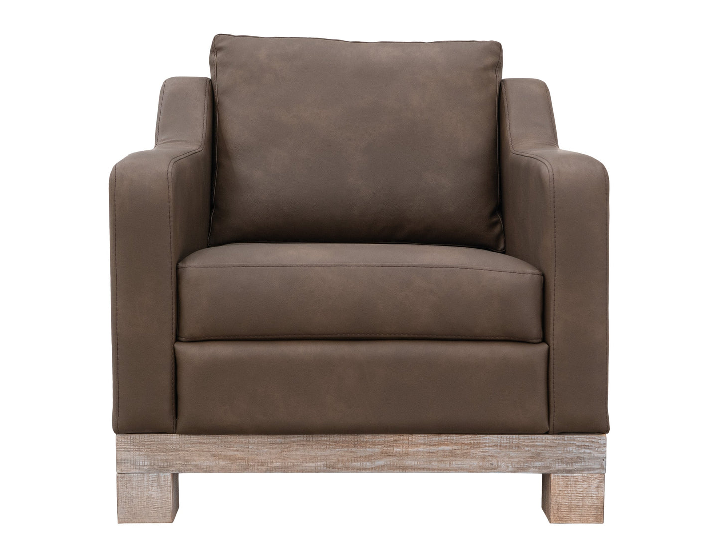 Wooden Frame & Base, Armchair - Dark Chocolate