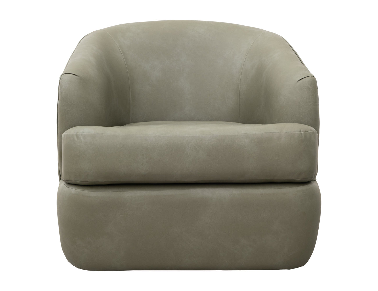 Wooden Frame & Metal Base, 360 Degree Swivel Accent Chair - Moss Green