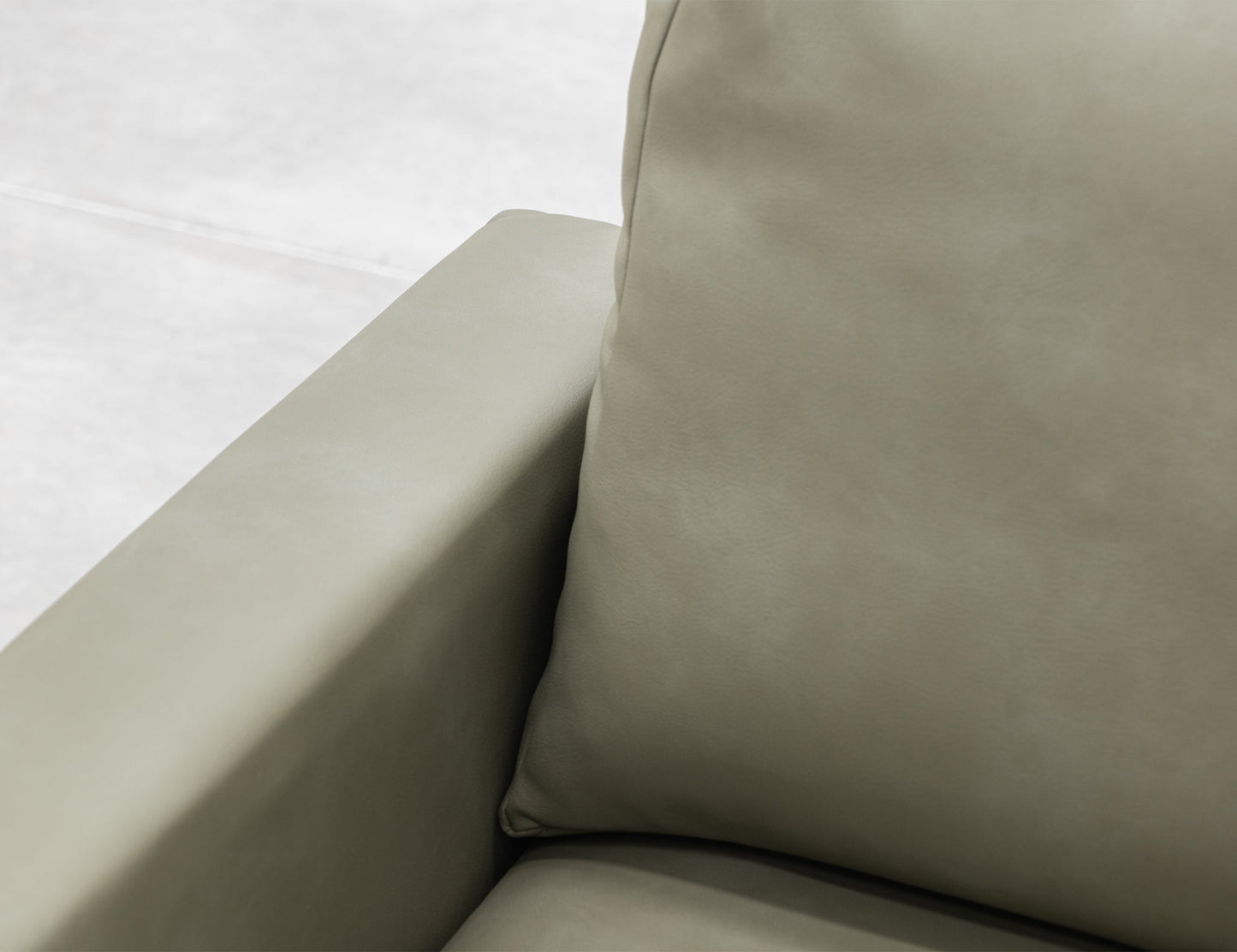 Metal & Wood Base, Sofa - Moss Green