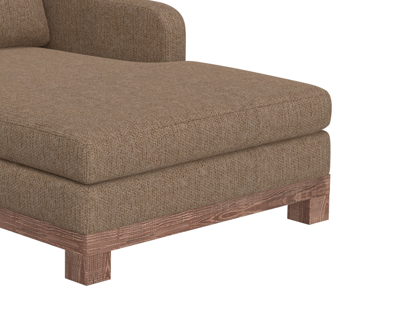 Wooden Frame & Base, Sectional - Brown Caramel