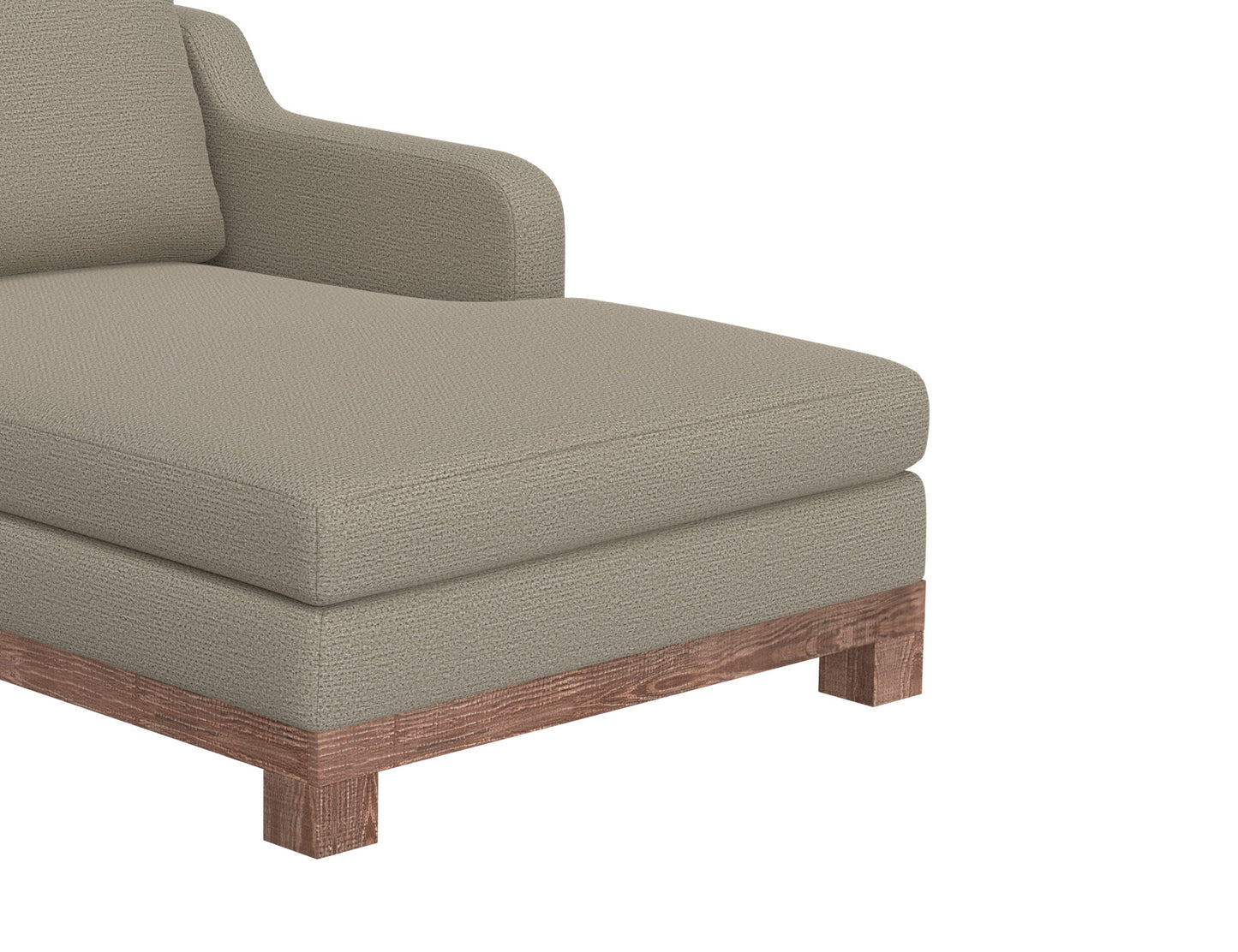 Wooden Frame & Base, Sectional - Almond Gray