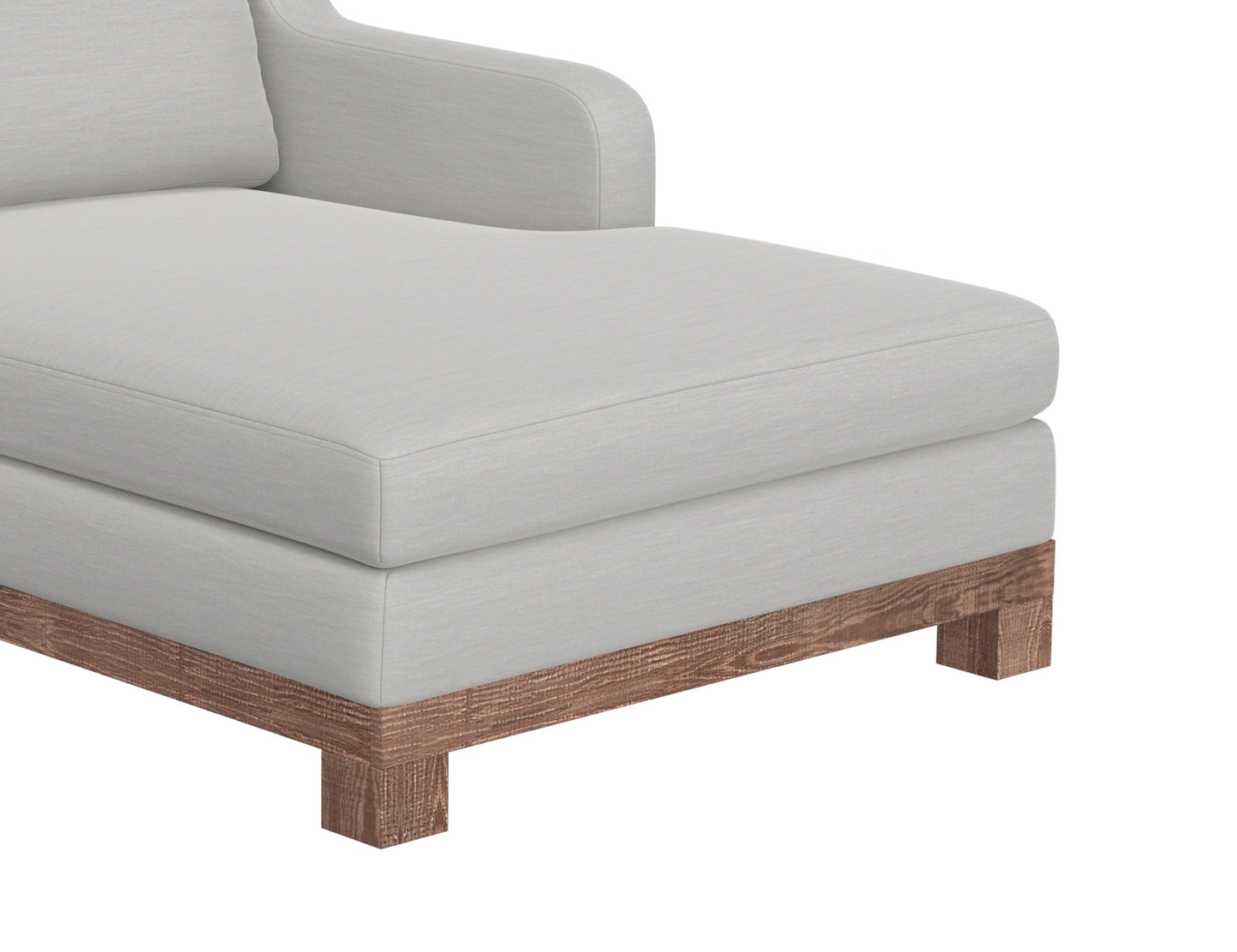 Wooden Frame & Base, Sectional - Ecru Beige