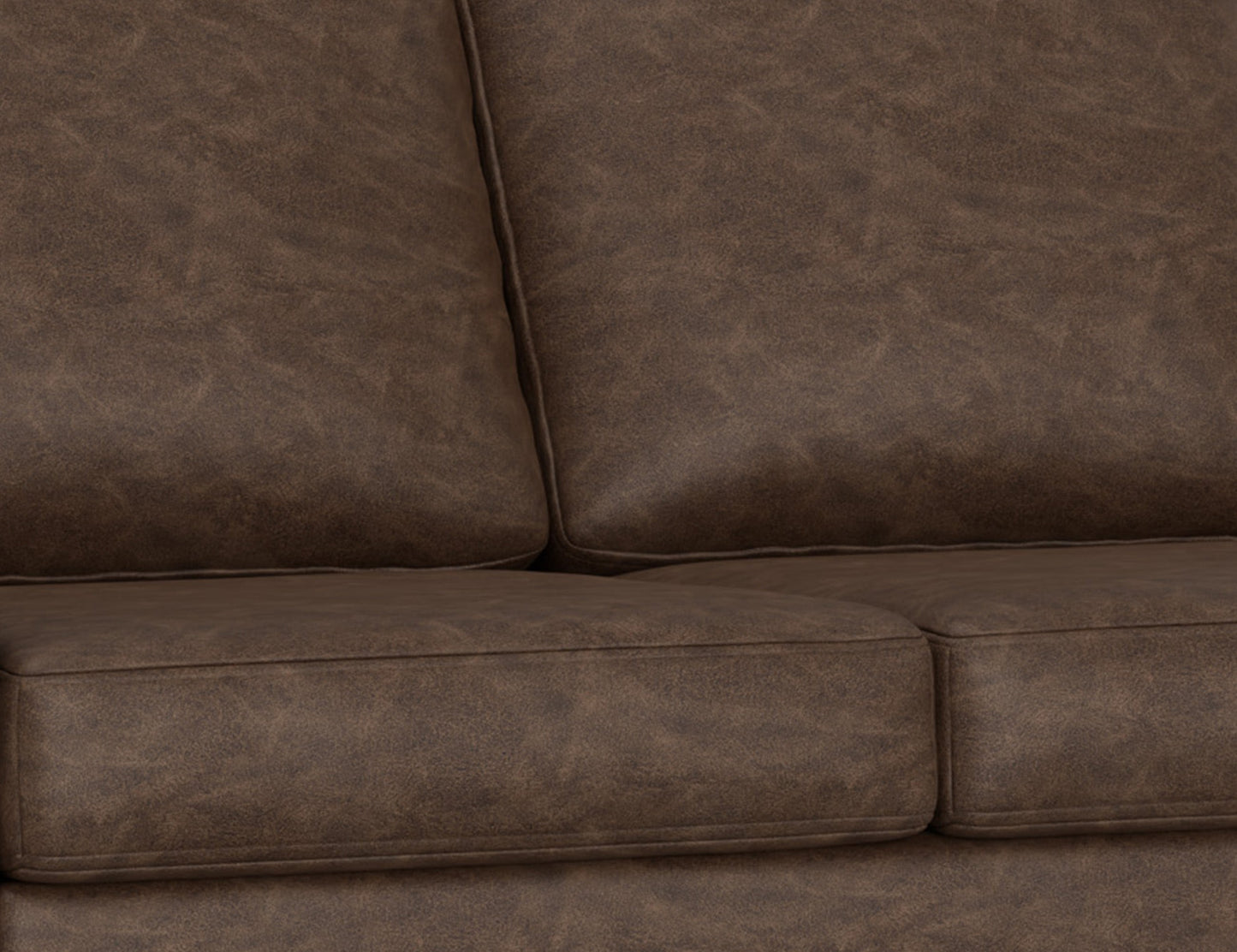 Wooden Frame & Base, Upholstered Square Ottoman - Chocolate Brown