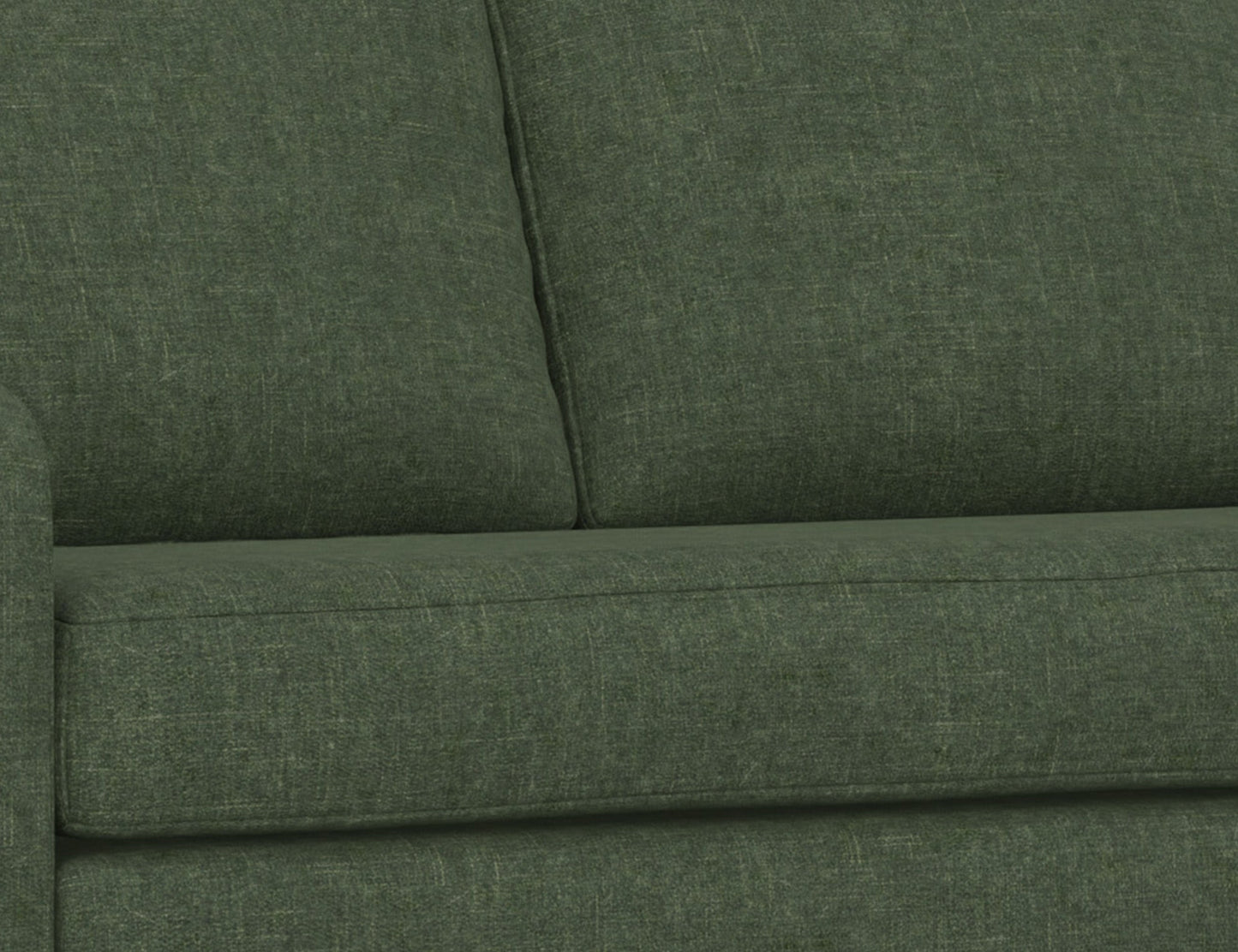 Wooden Frame & Base, Sectional Right-Arm Loveseat - Olive Green