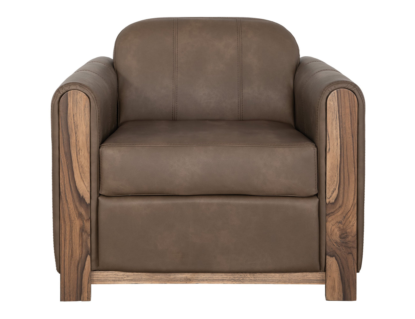 Wooden Frame & Base, Armchair - Dark Chocolate