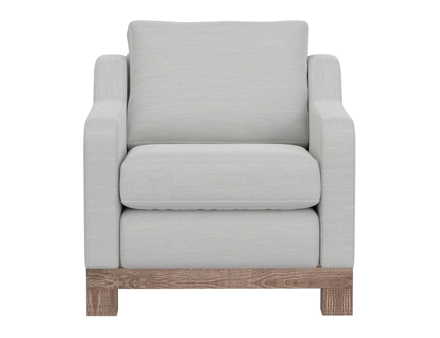 Wooden Frame & Base, Armchair - Ecru Beige