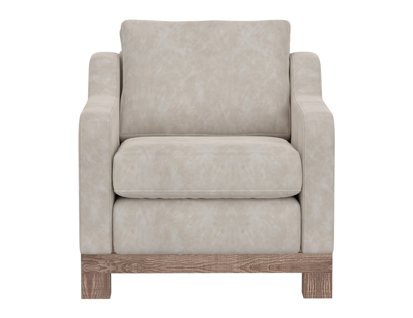 Wooden Frame & Base, Armchair - Ivory