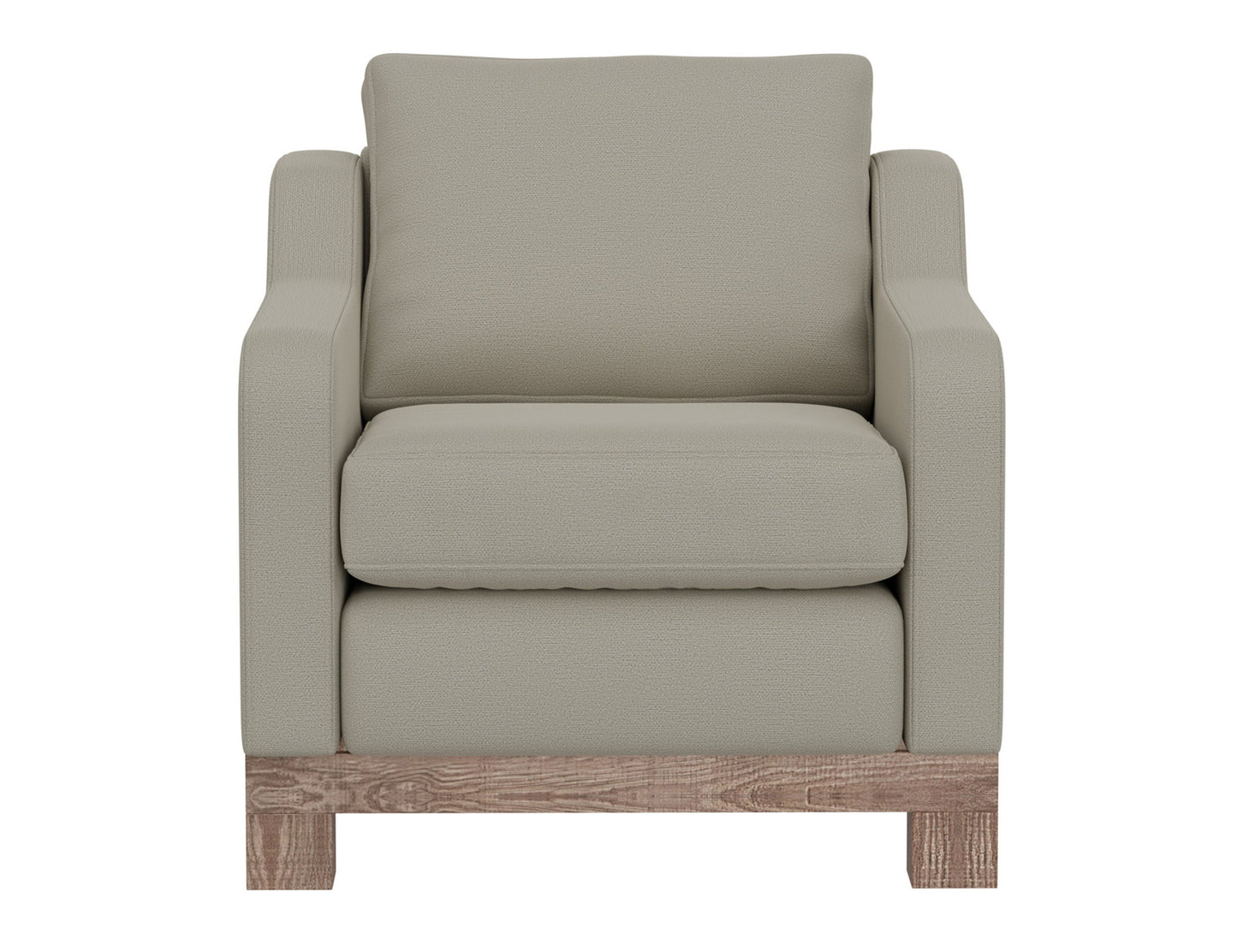 Wooden Frame & Base, Armchair - Almond Gray