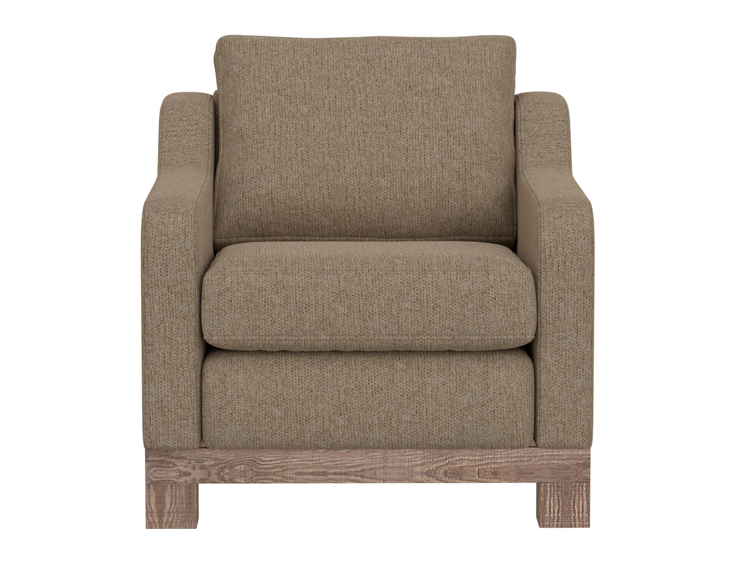 Wooden Frame & Base, Armchair - Brown Camel