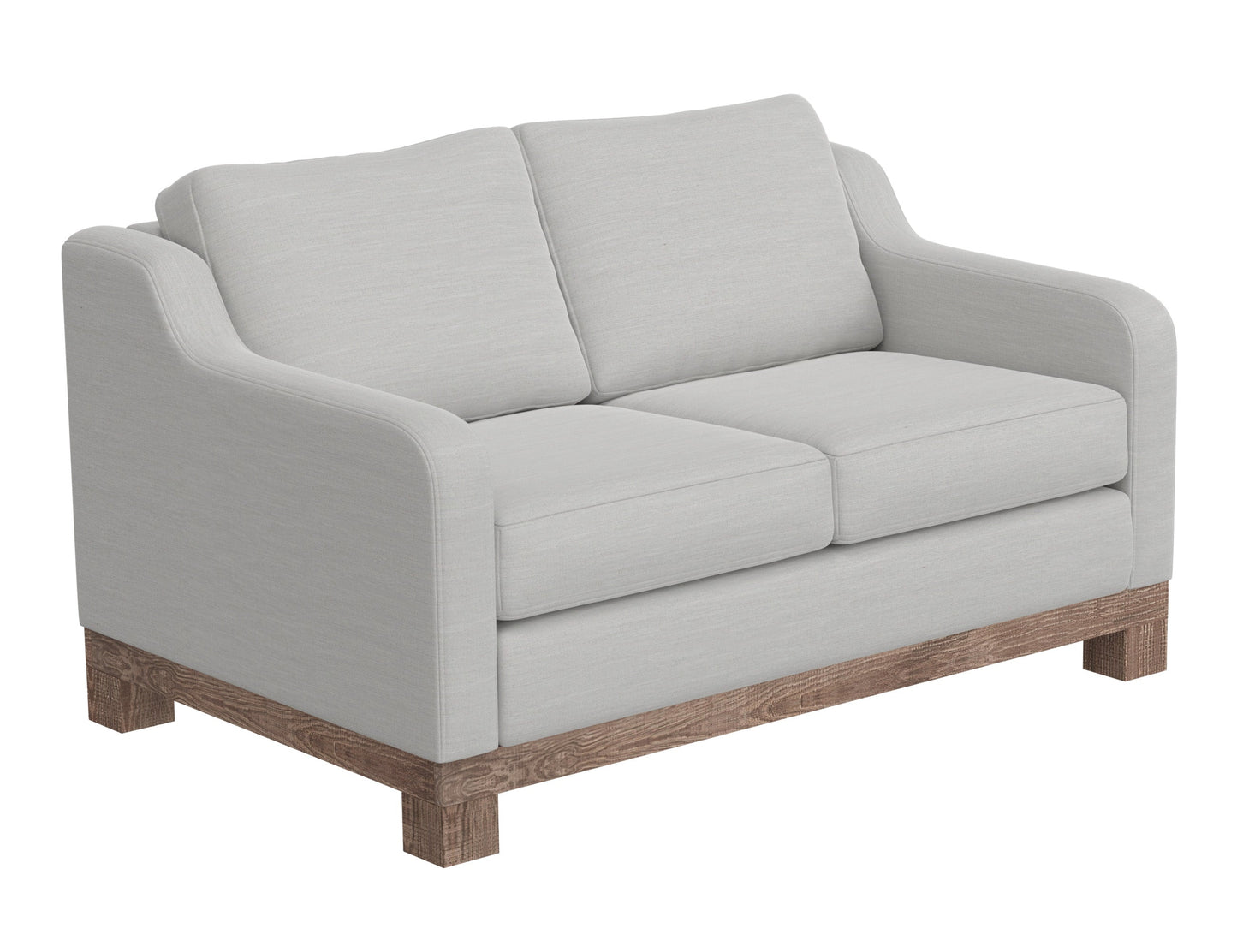 Wooden Frame & Base, Two-Cushion Loveseat - Ecru Beige