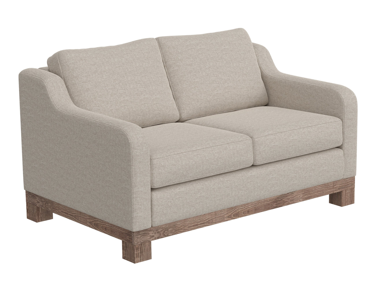 Wooden Frame & Base, Two-Cushion Loveseat - Agreeable Gray