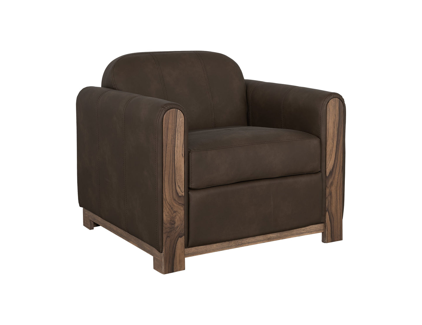 Wooden Frame & Base, Armchair - Chocolate Brown