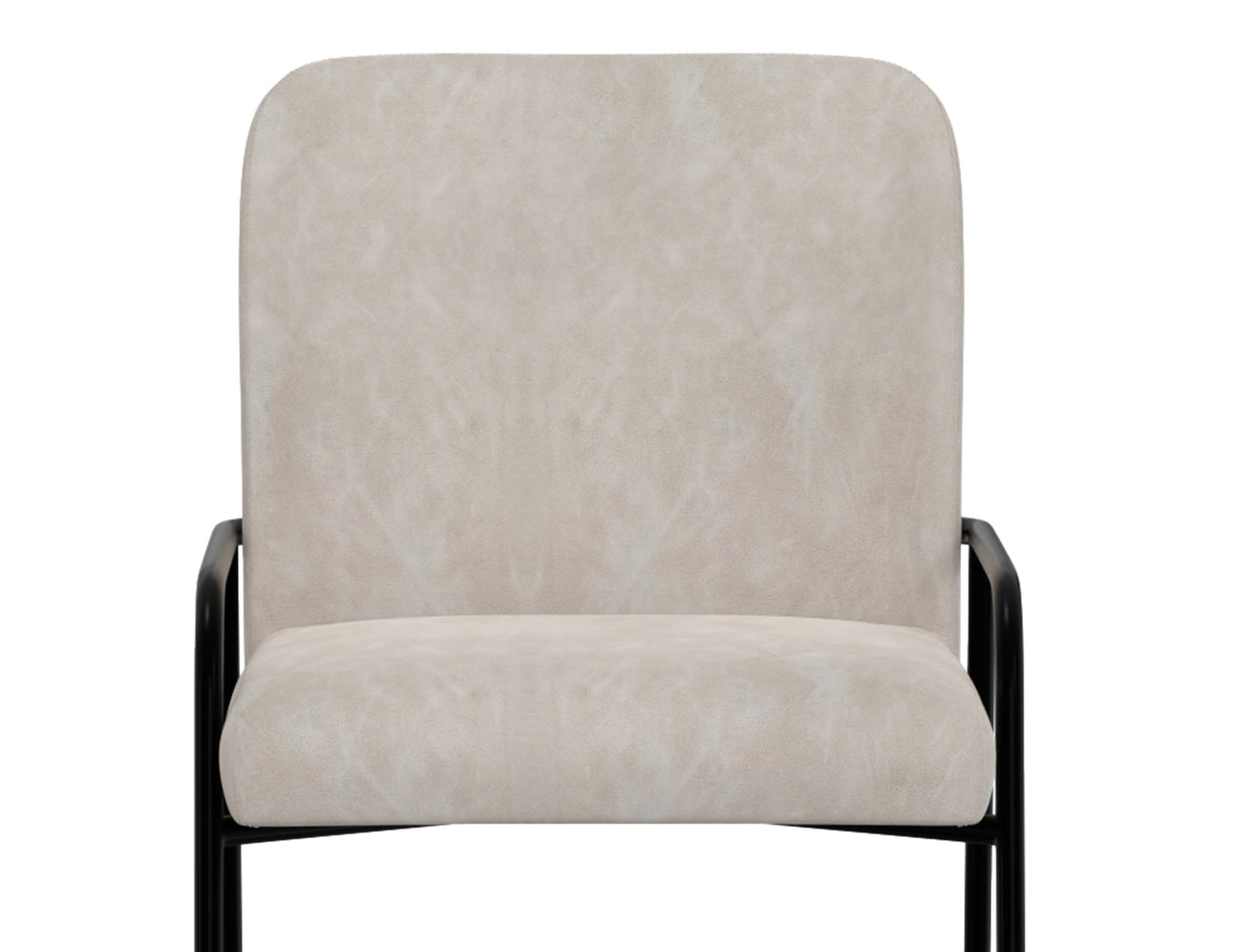 Wooden Frame & Metal Base 30" Upholstered Barstool - Ivory