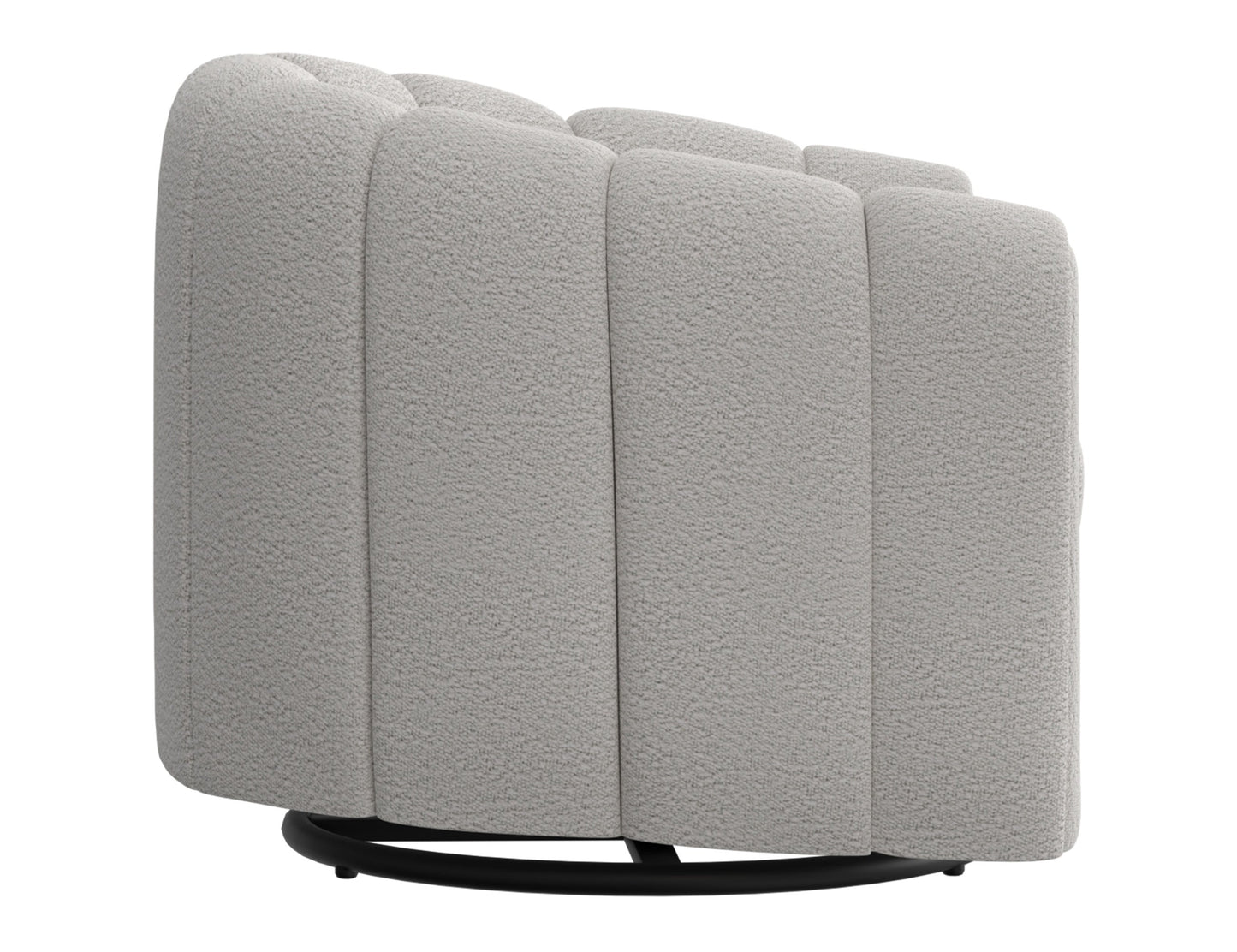 Wooden Frame & Metal Base, 360 Degree Swivel Glider Accent Chair - Light Cream