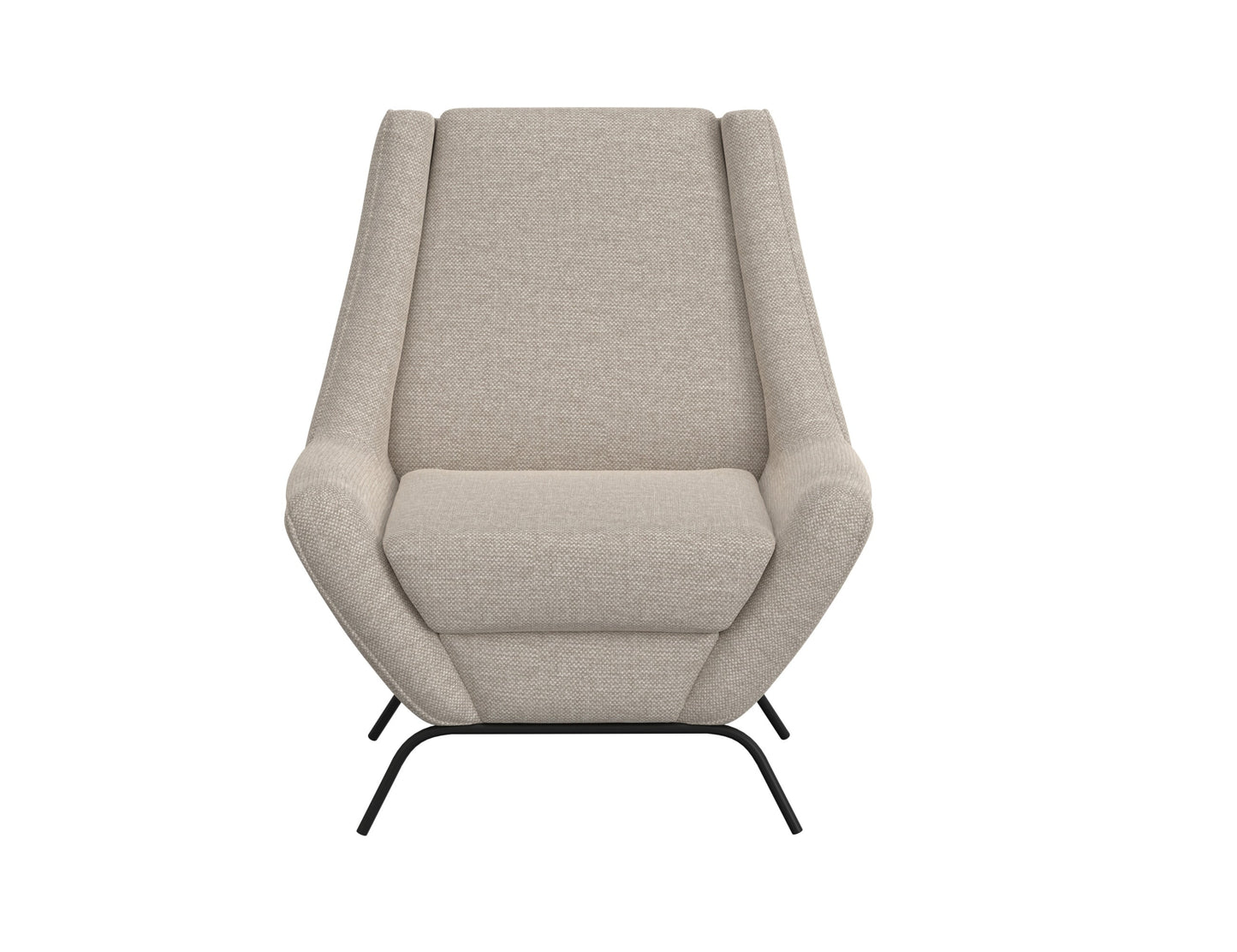 Wooden Frame & Metal Base, Armchair - Agreeable Gray