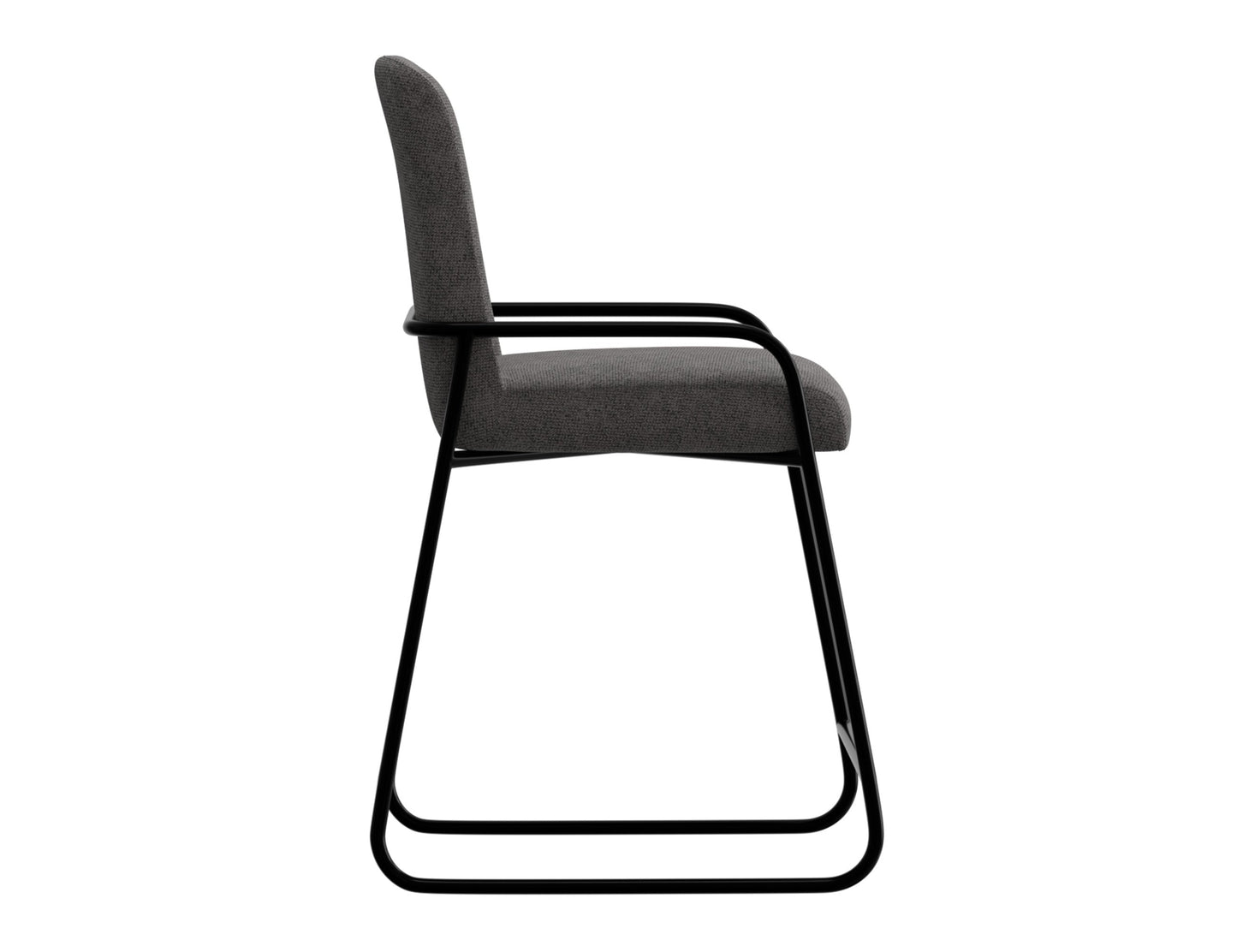Wooden Frame & Metal Base, 24" Upholstered Barstool - Iron Gray