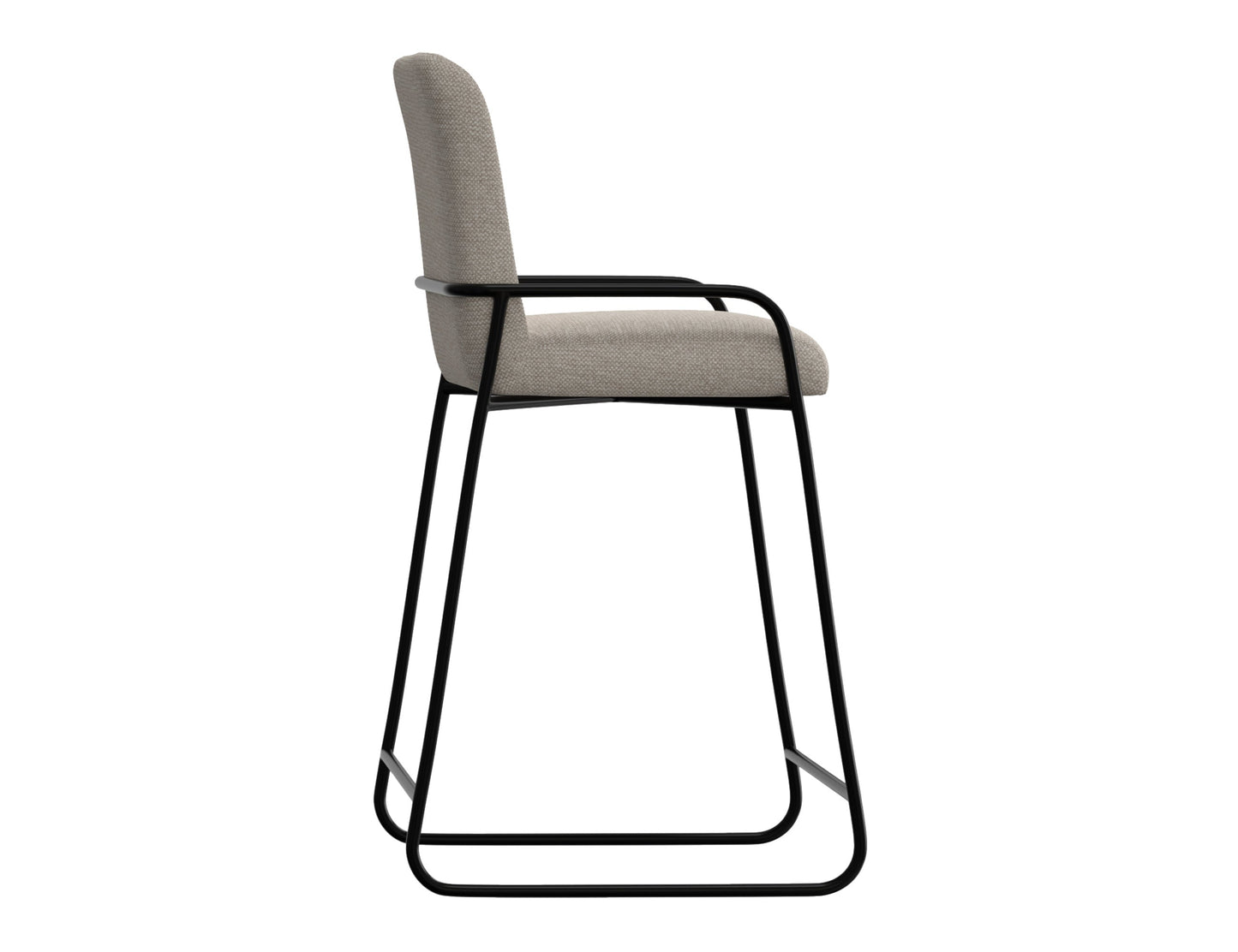 Wooden Frame & Metal Base, 30" Upholstered Barstool - Agreeable Gray